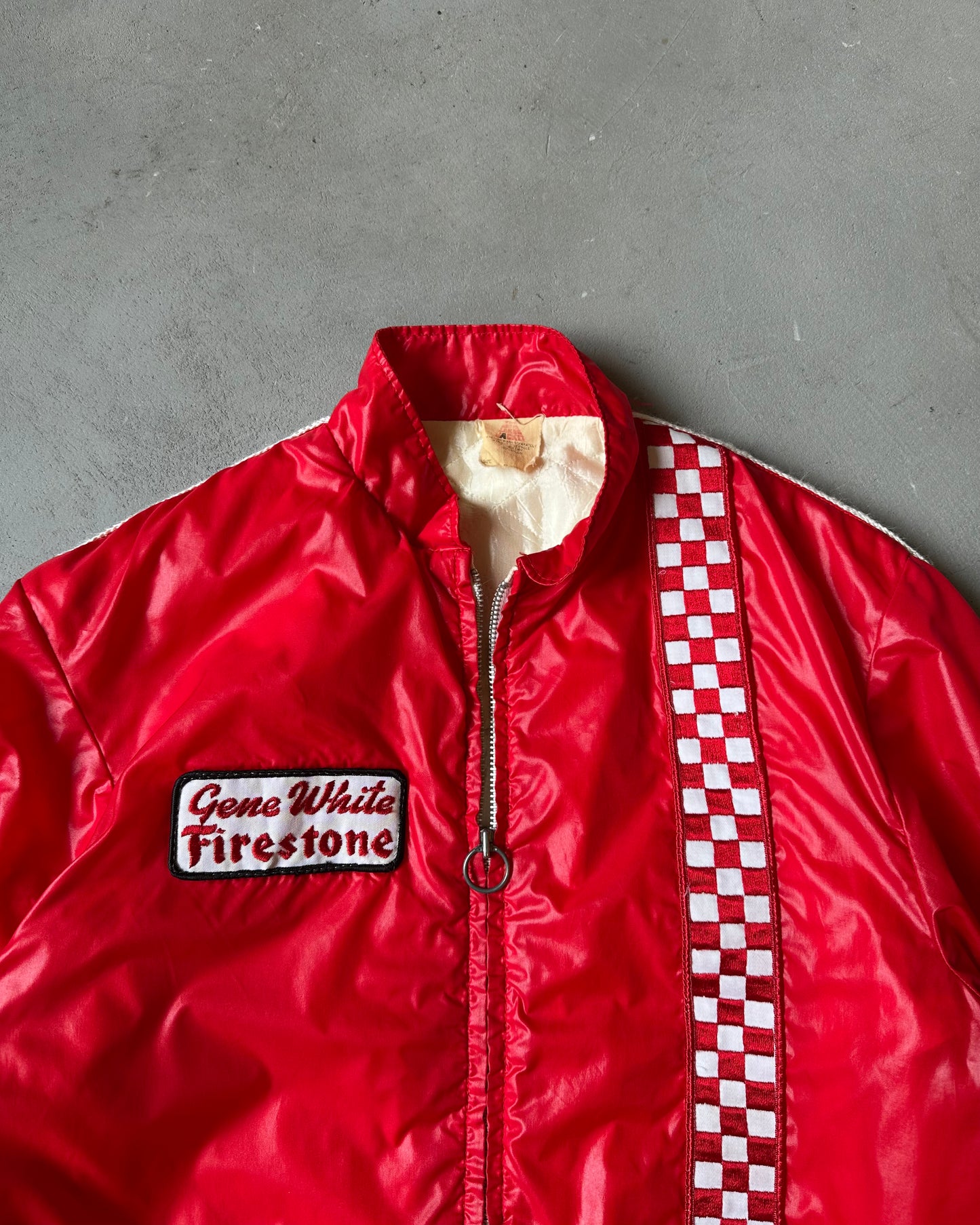 1970s - Red Firestone Racing Nylon Jacket - M