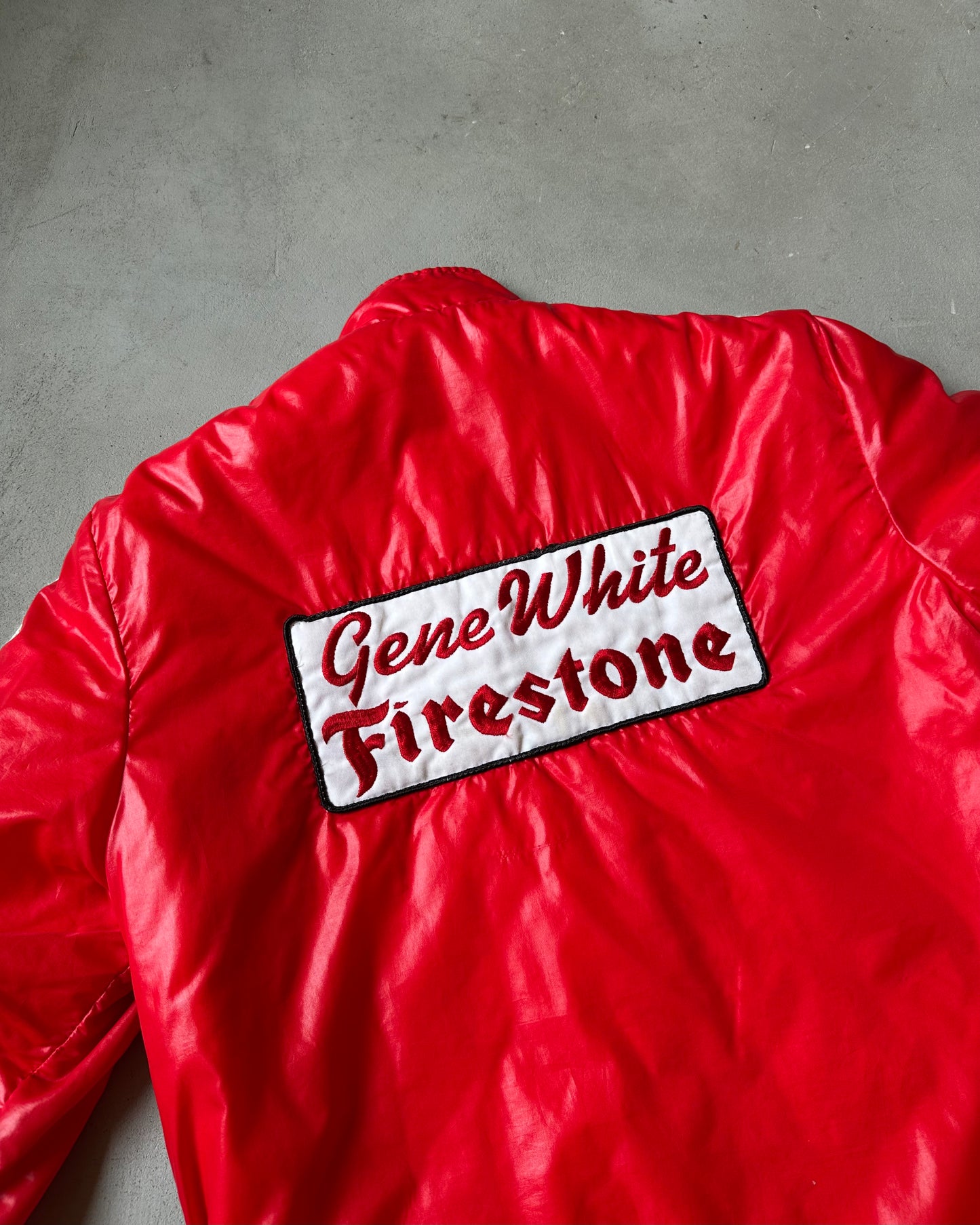1970s - Red Firestone Racing Nylon Jacket - M