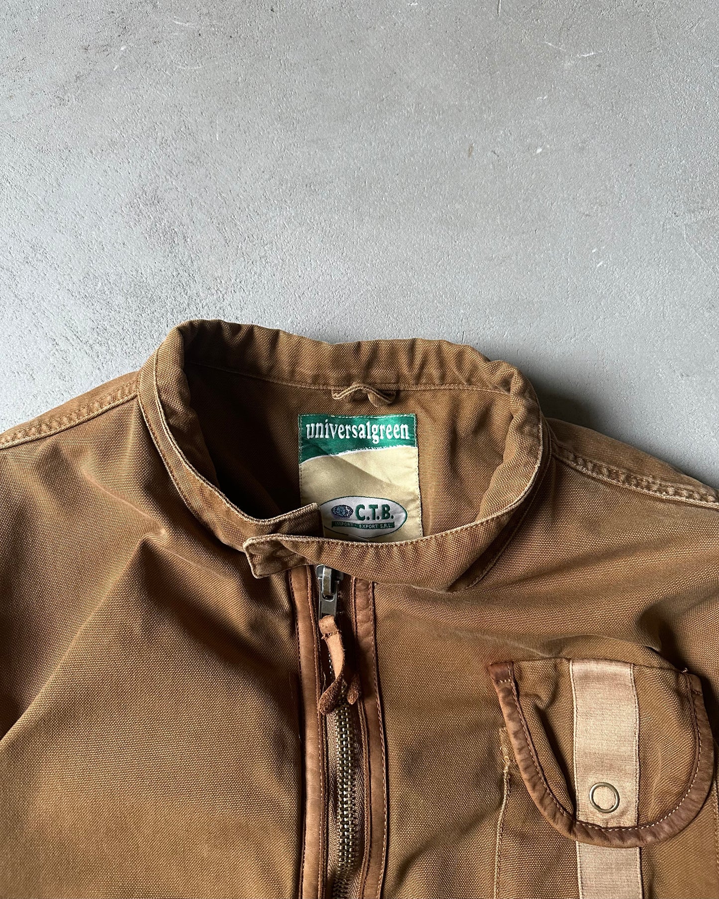 1990s - Camel Brown Utility Jacket - M/L