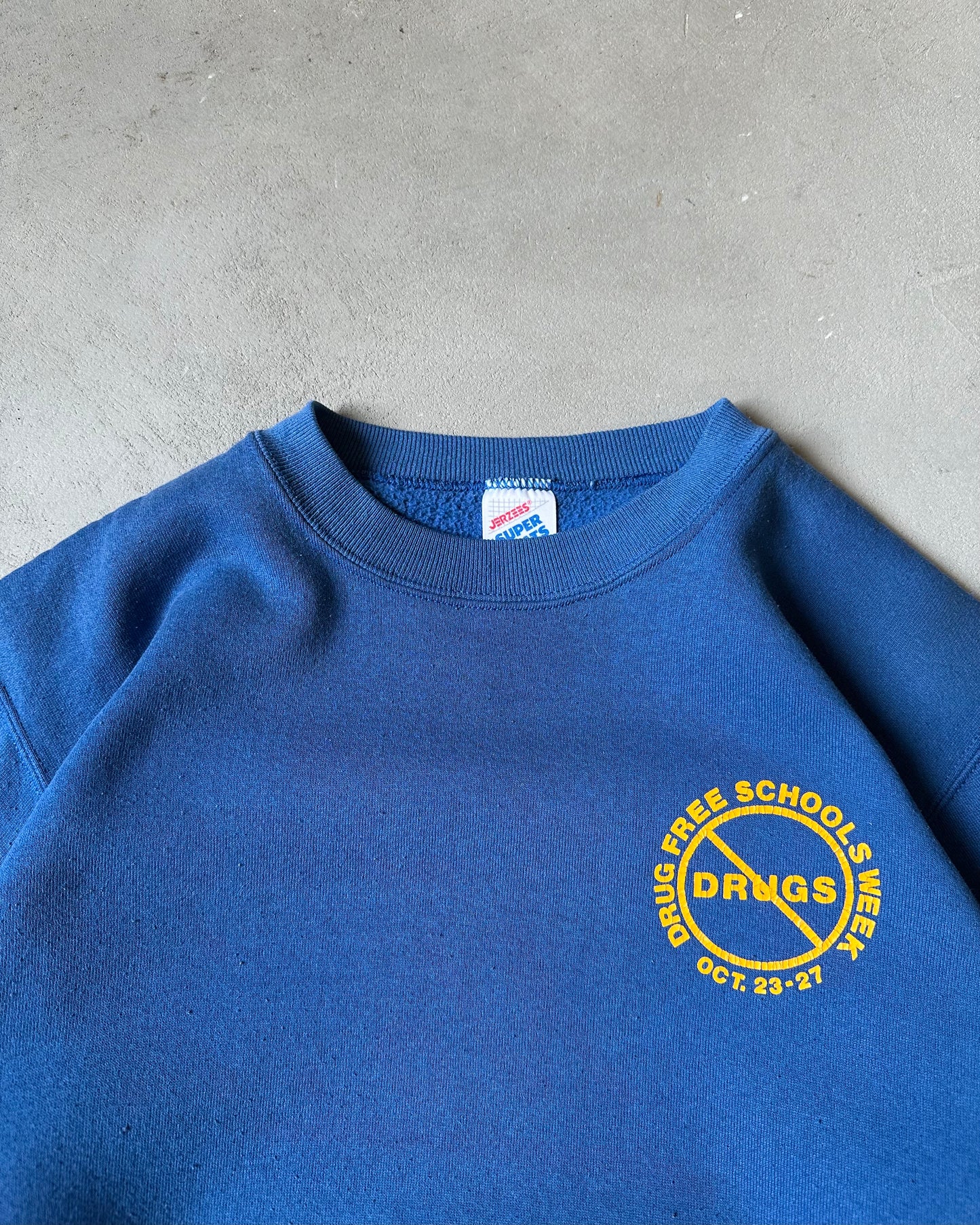 1990s - Blue "No Drugs" Crewneck - S