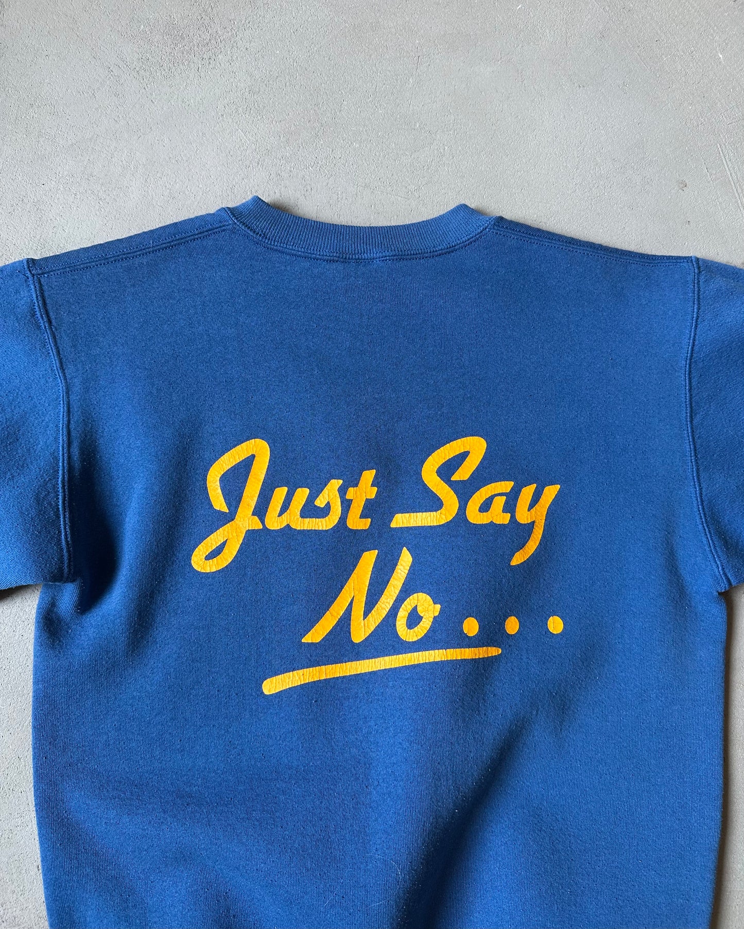 1990s - Blue "No Drugs" Crewneck - S