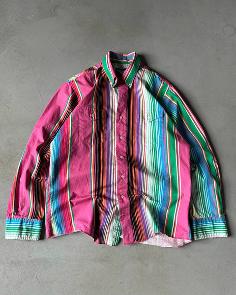1990s - Pink/Multi Wrangler Western Shirt - 16 1/2 (XL)