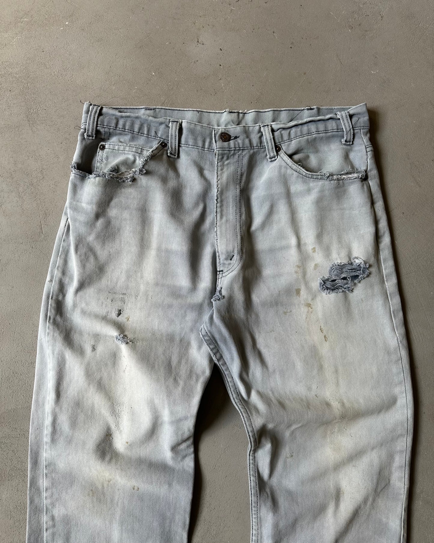 1970s - Distressed Blue 509 White Tab Levi's Jeans - 34x30