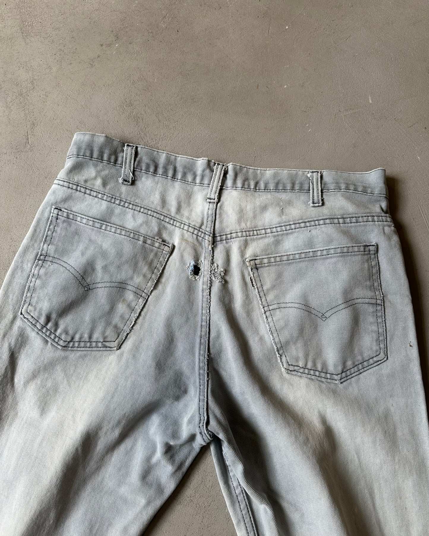 1970s - Distressed Blue 509 White Tab Levi's Jeans - 34x30