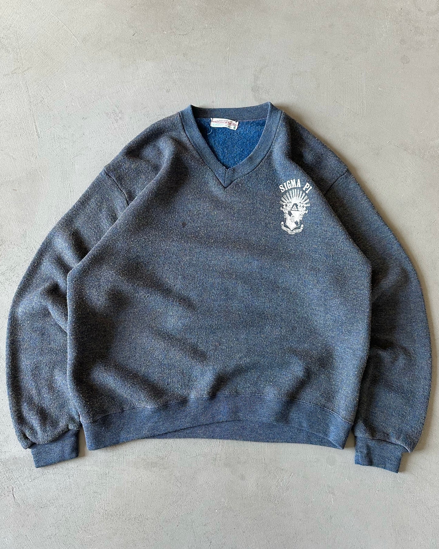 1970s - Navy/Multi Sigma Pi Creslan Sweatshirt - L