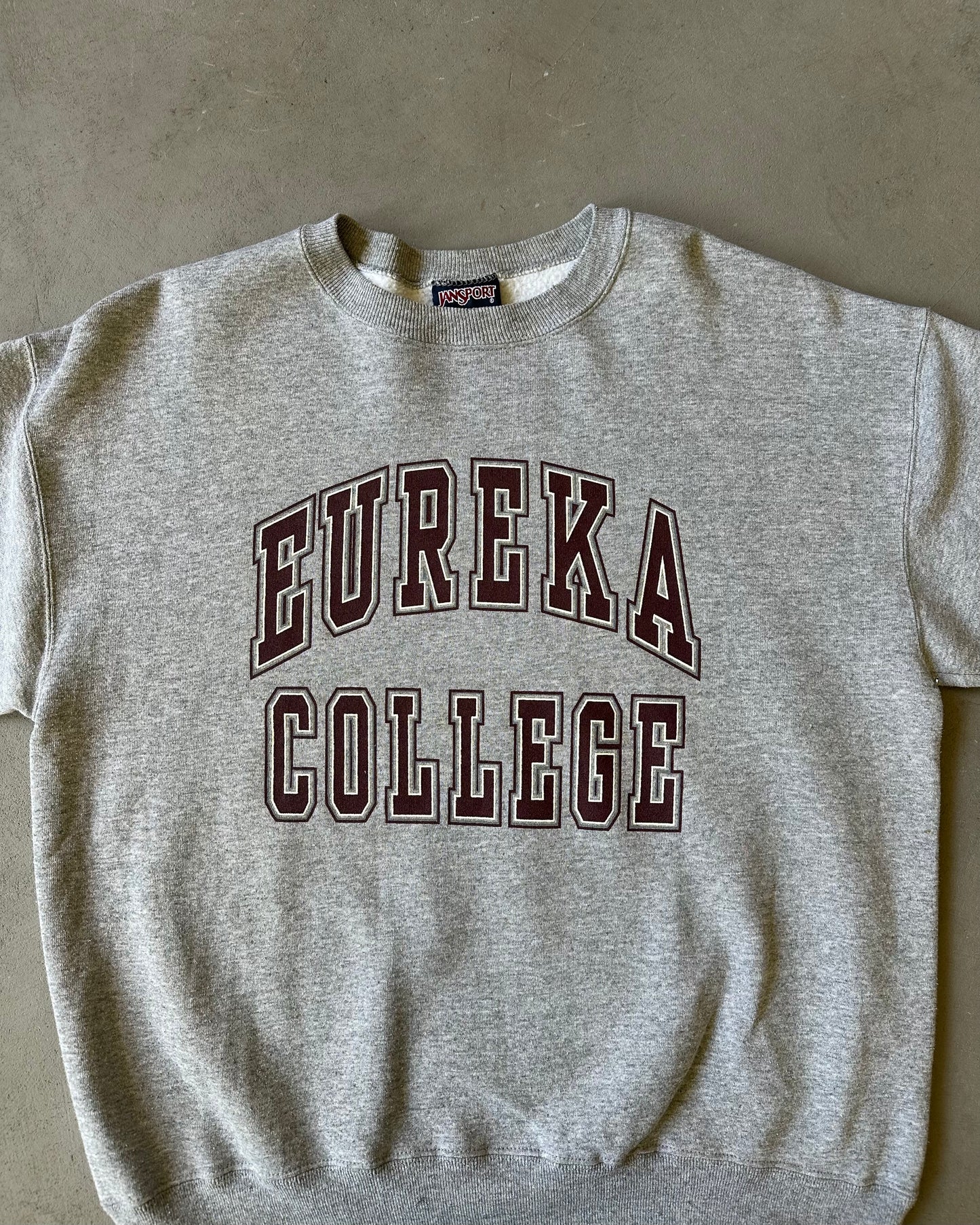 Années 90 - Sweat-shirt ras du cou Eureka gris chiné - XL