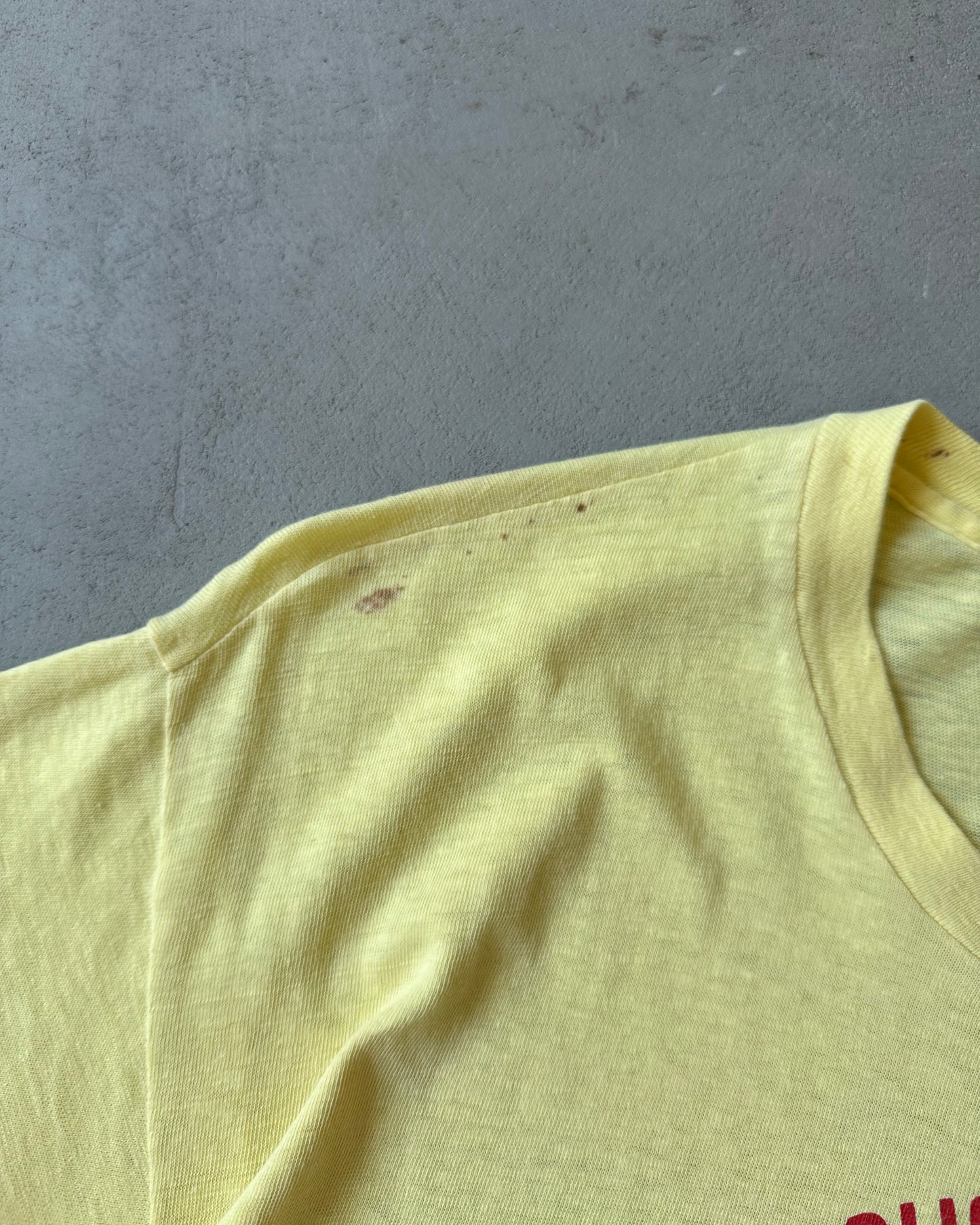 1970s - Baby Yellow Beach Run T-Shirt - L