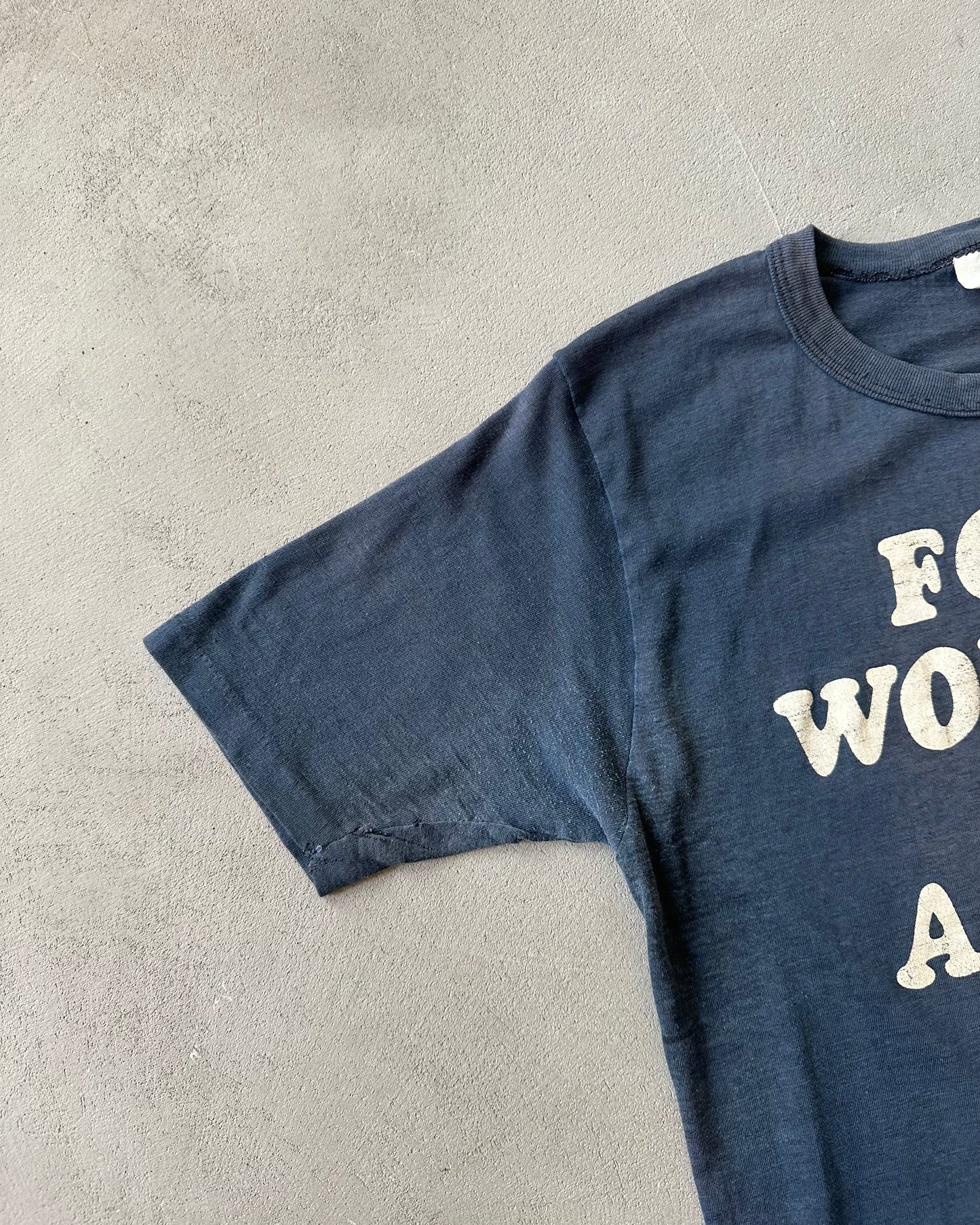 1970s - Distressed Navy Forge Workers T-Shirt - S/M