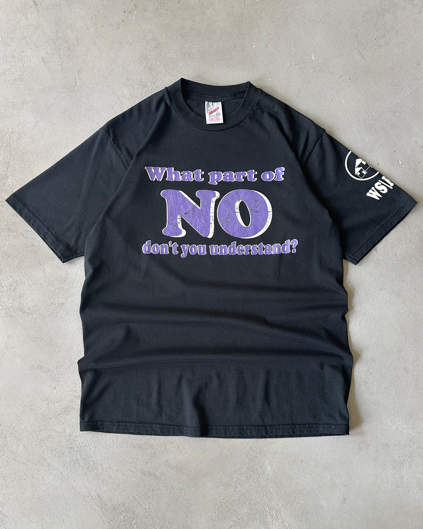 1990s - Black No Violence T-Shirt - L