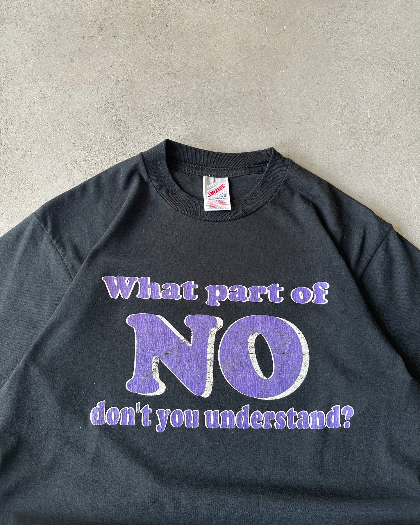 1990s - Black No Violence T-Shirt - L