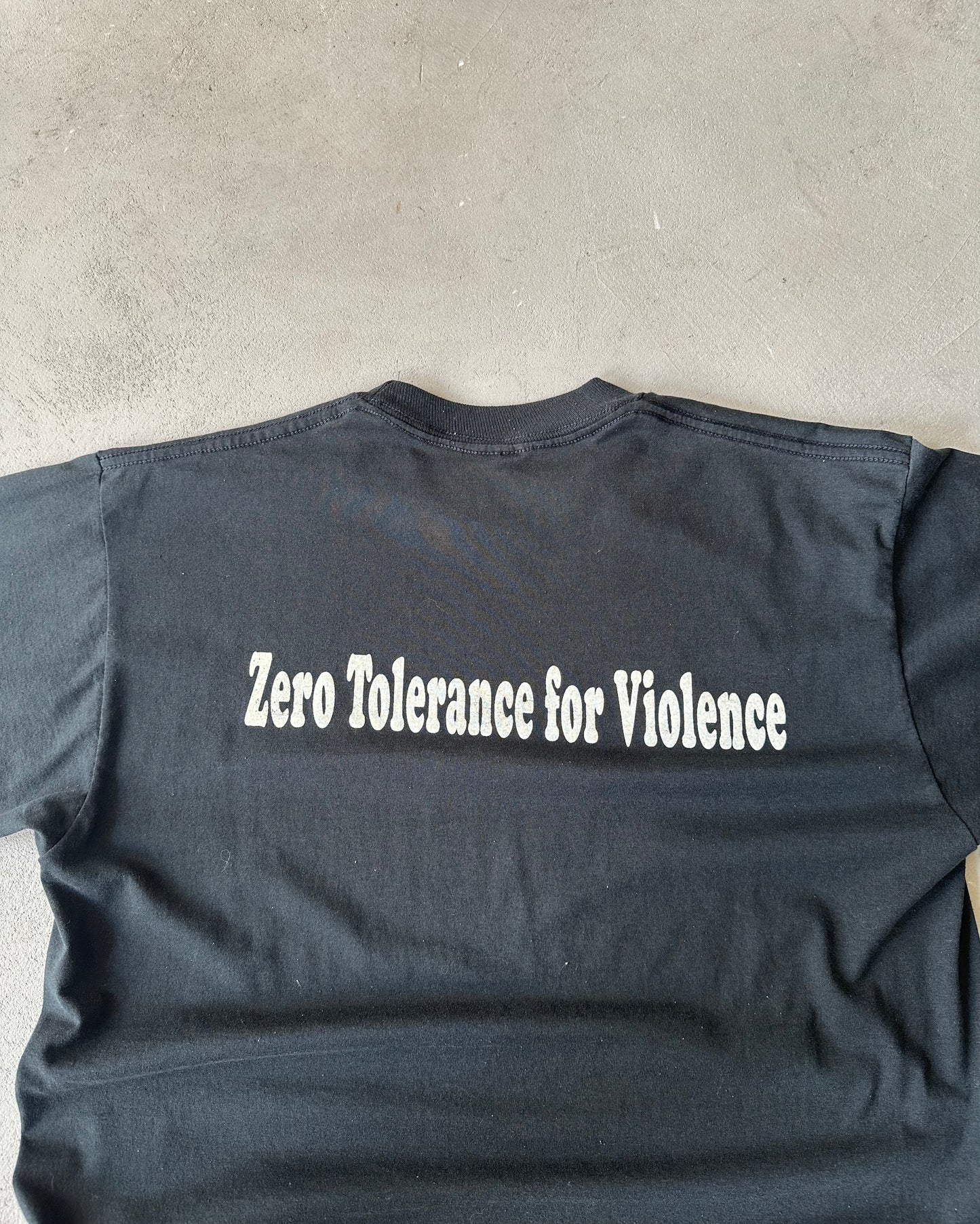 1990s - Black No Violence T-Shirt - L