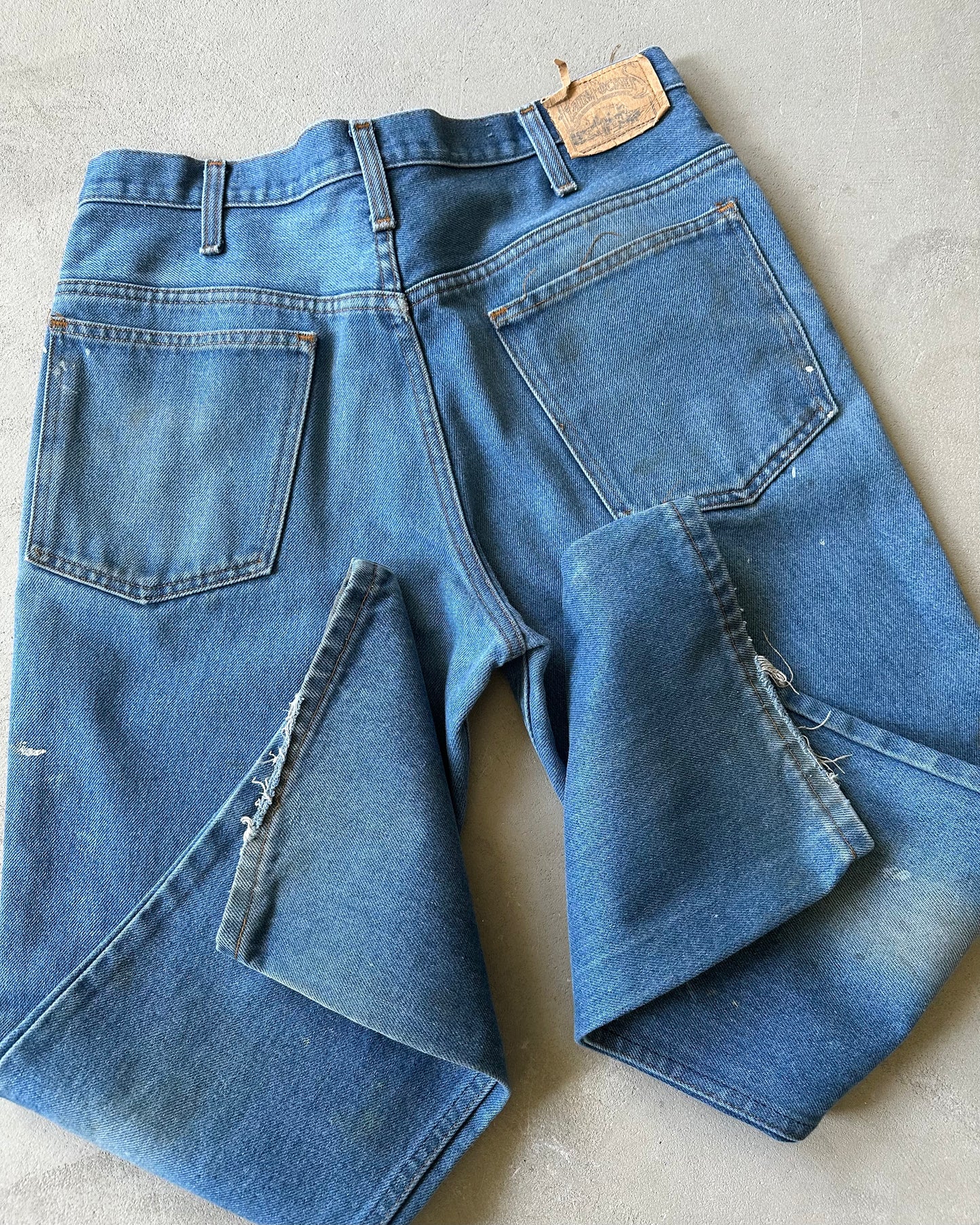 Années 80 - Jean Bootcut de Peintre à Poches Simples Vieillies - 33x28