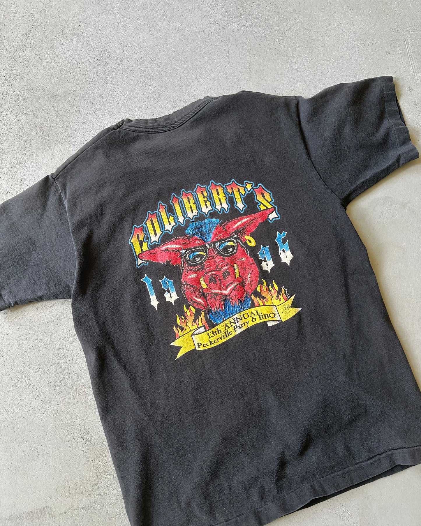 Années 90 - T-shirt Good Times N Peck noir vieilli - M