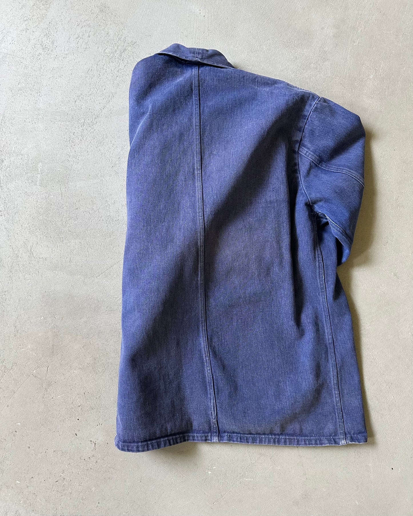 1980s - Distressed Blue Denim Euro Chore - M
