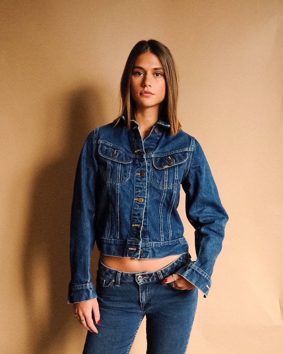 1980s - Lee Riders Women's Jeans Jacket - (W)S