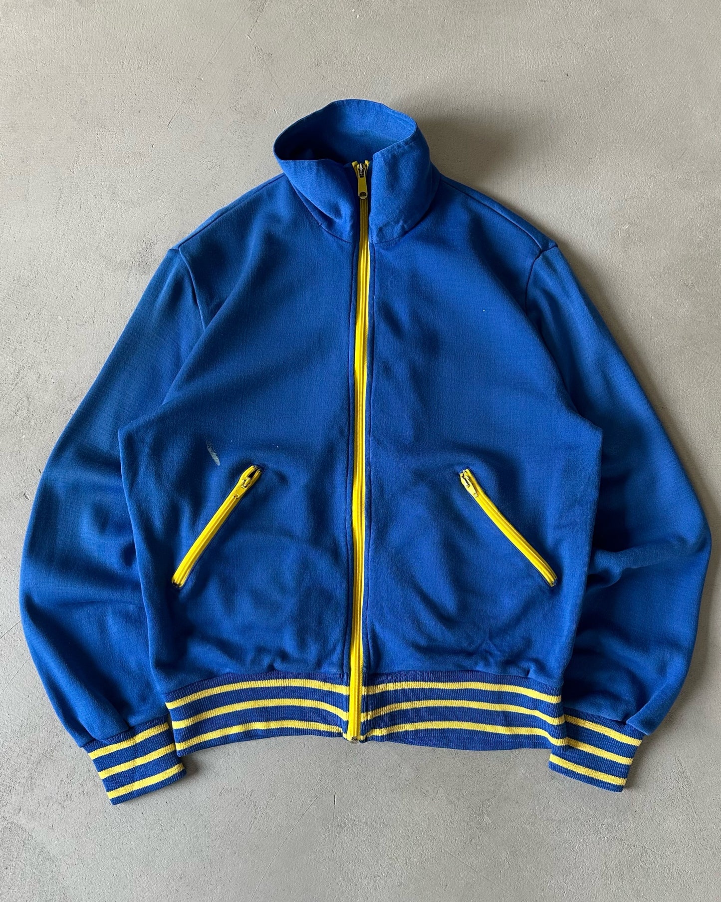 1980s - Blue/Yellow Stagwhites Track Sweatshirt - S/M