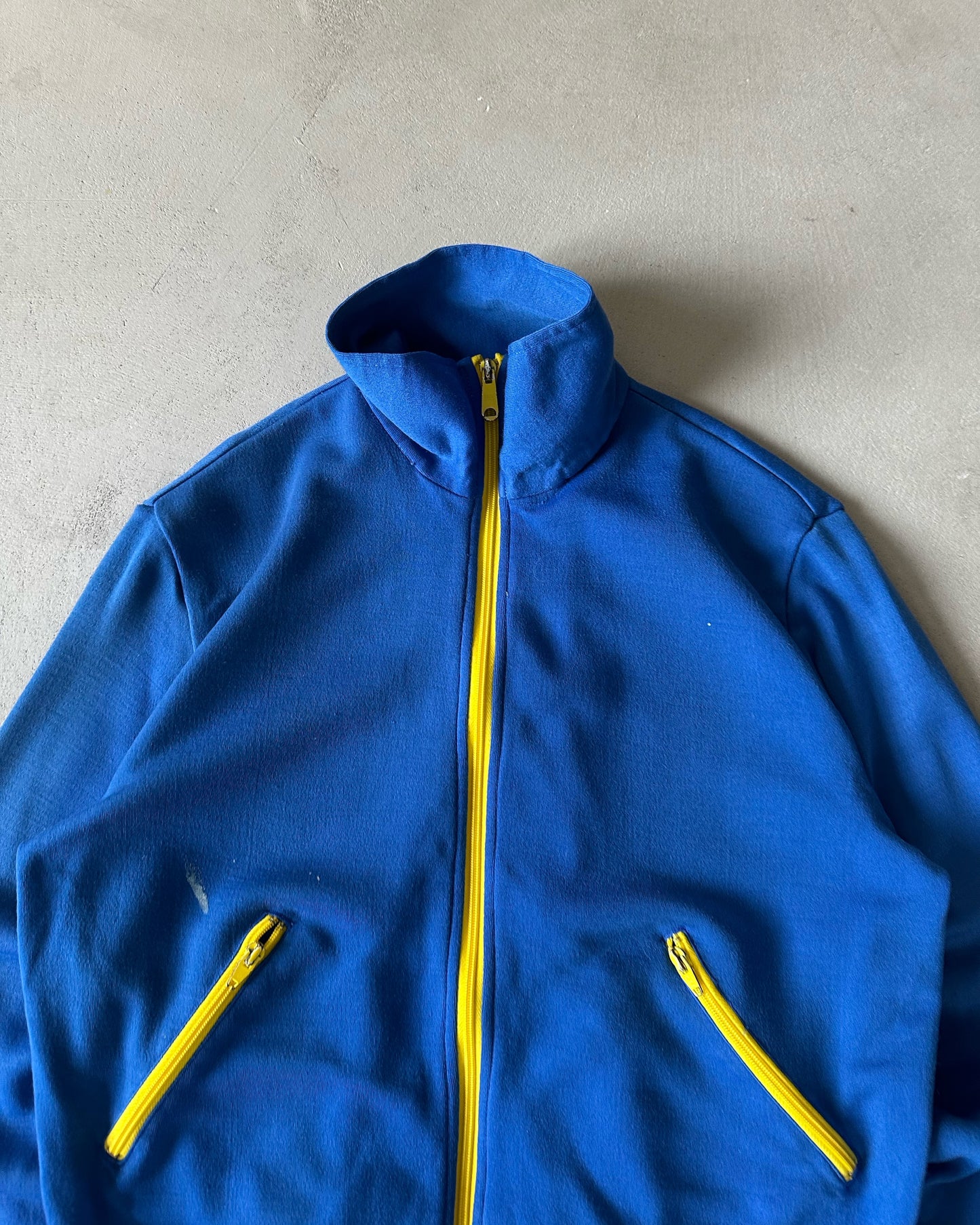 1980s - Blue/Yellow Stagwhites Track Sweatshirt - S/M