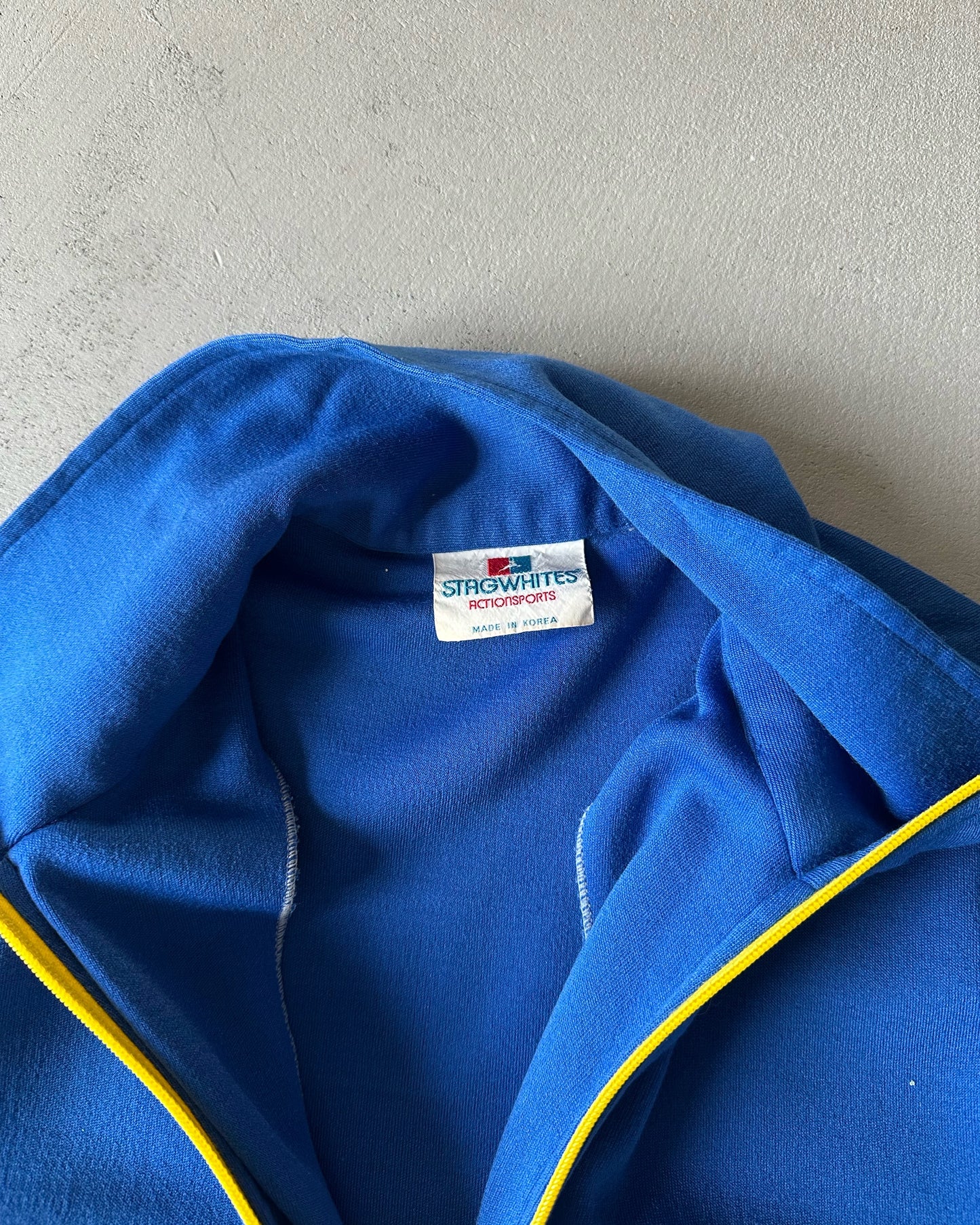 1980s - Blue/Yellow Stagwhites Track Sweatshirt - S/M
