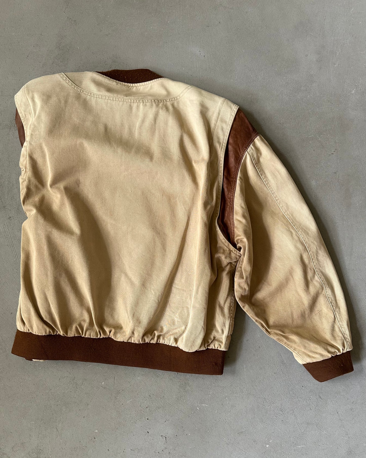 Années 80 - Veste Euro beige/marron - T. M