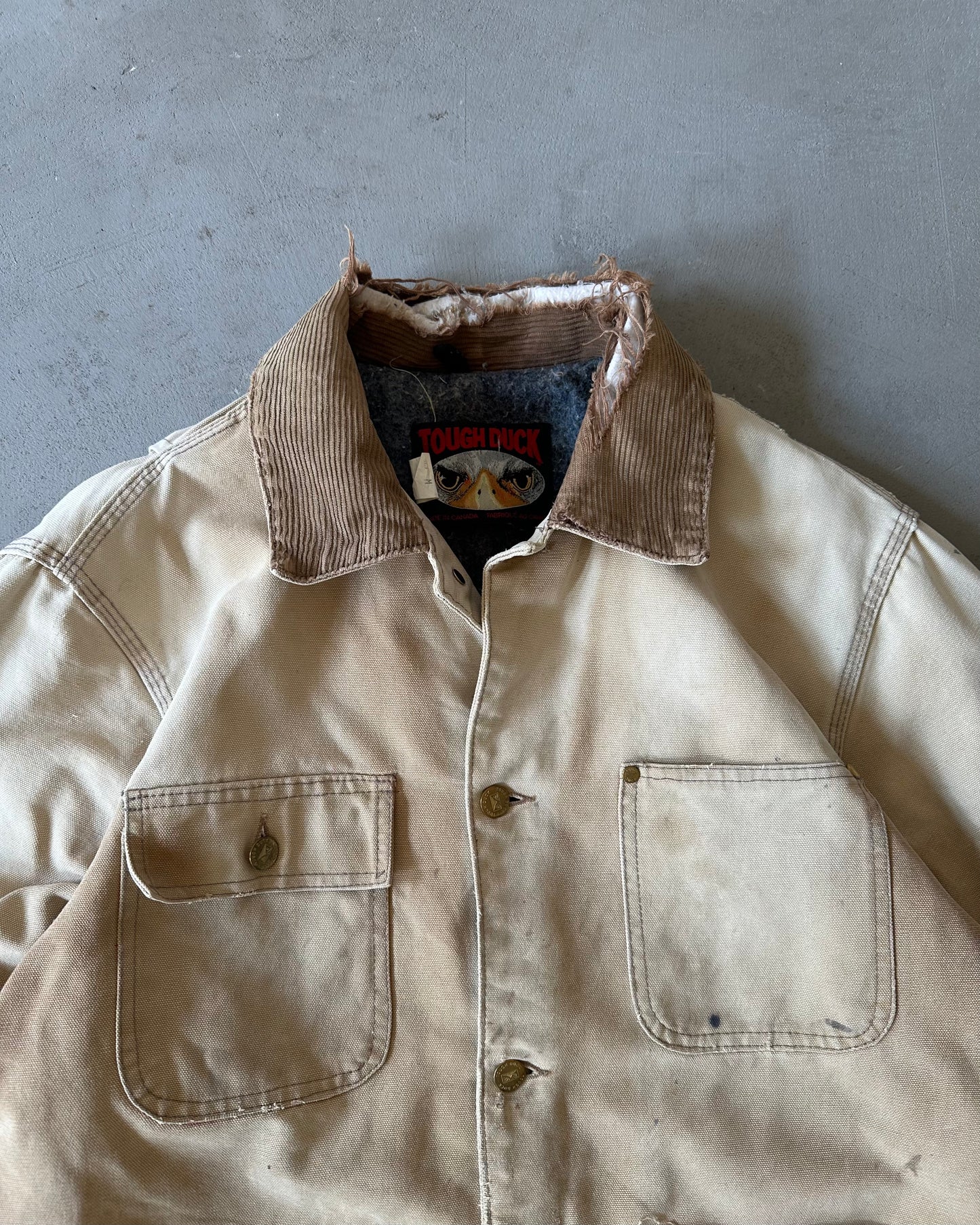 1990s - Distressed Tough Duck Chore Jacket - M