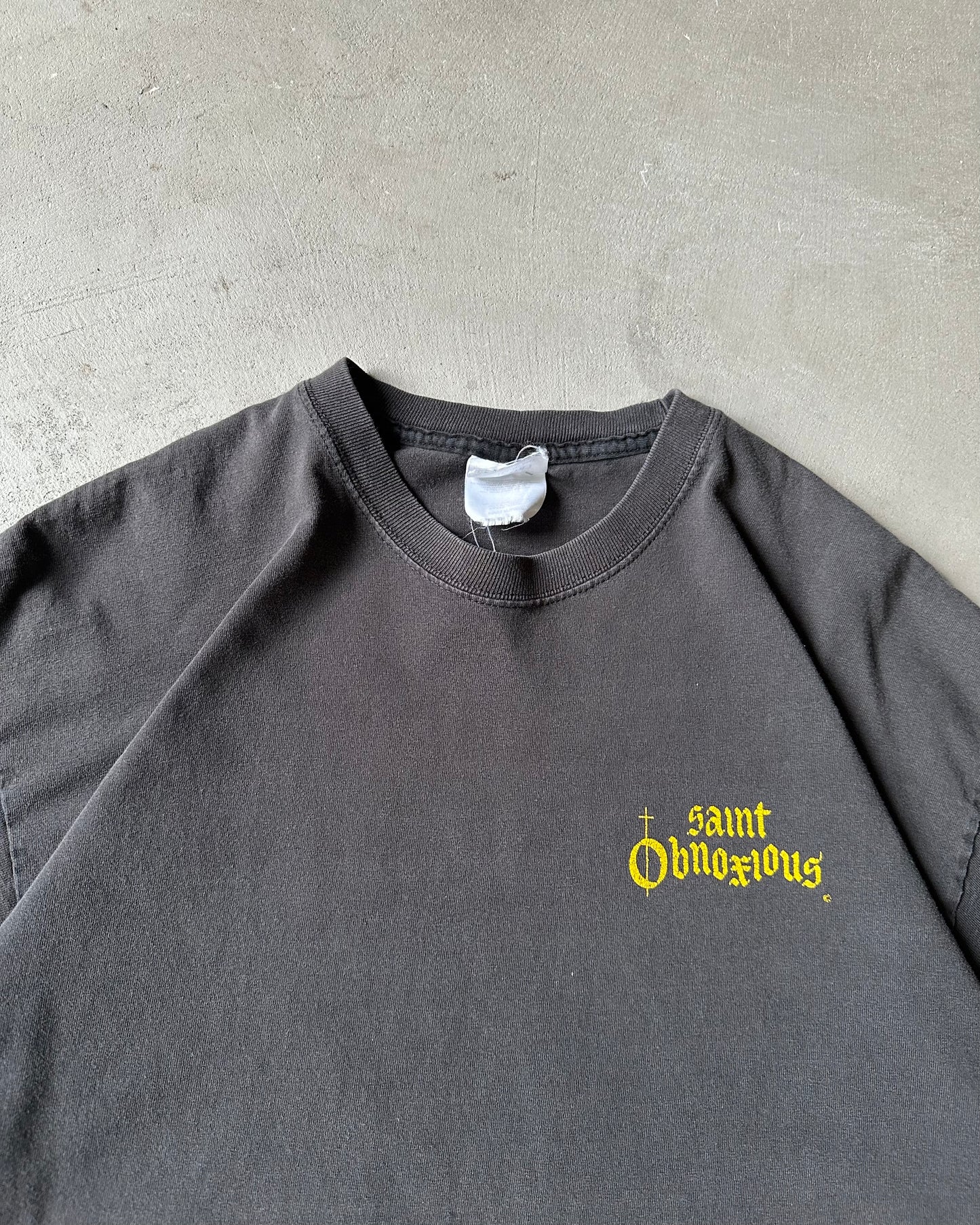 2000s - Faded Black Obnoxious T-Shirt - XL