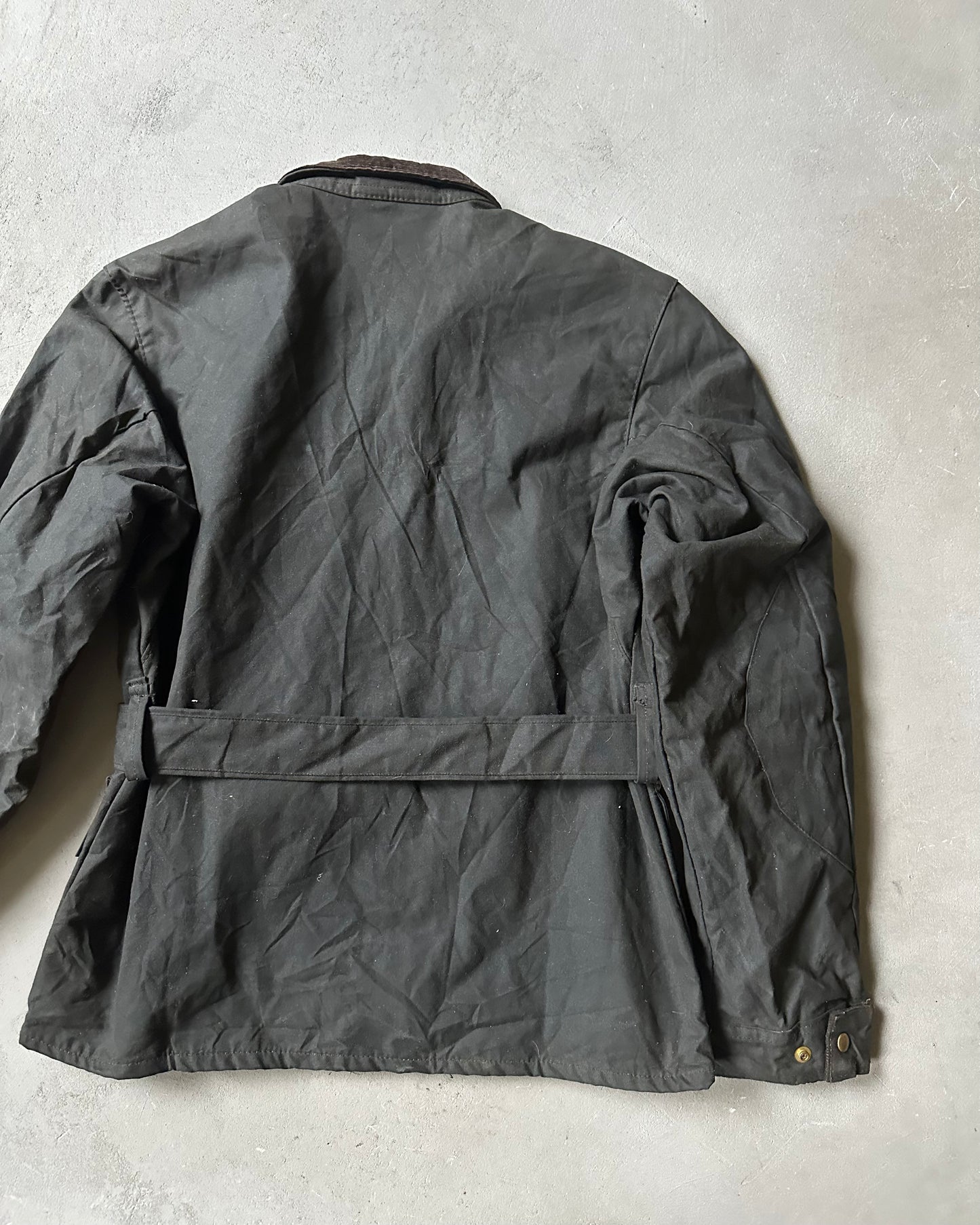 Années 1980 - Manteau ciré noir - XS