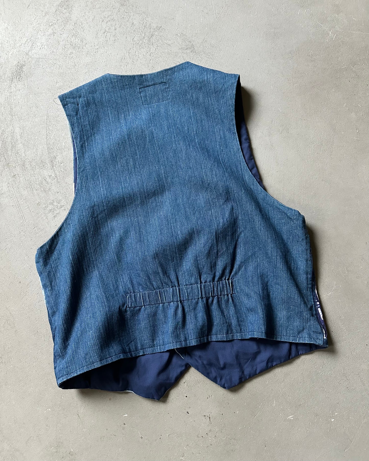 Années 80 - Gilet en jean patchwork - M