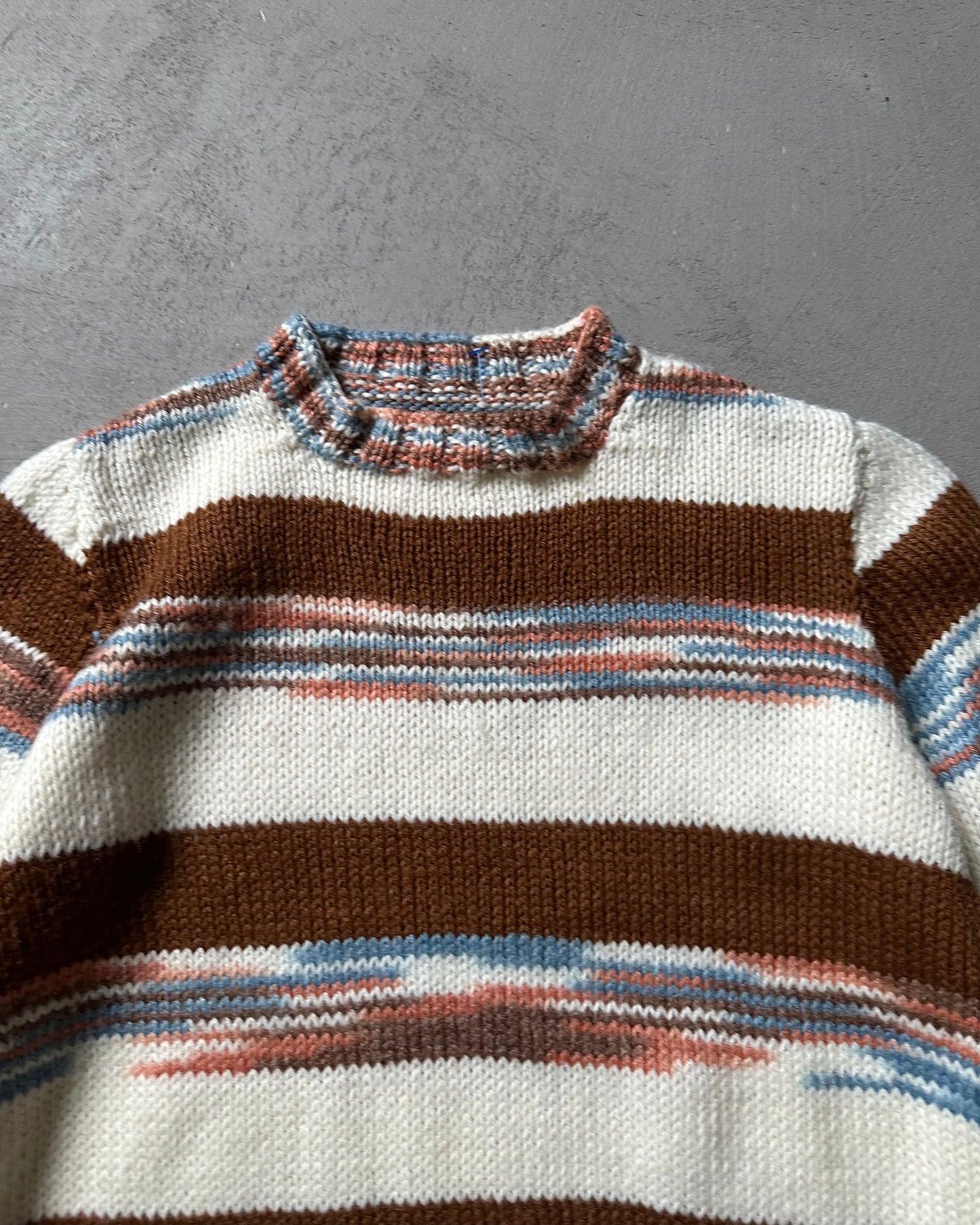 Années 80 - Pull marron/crème - (F)XXS