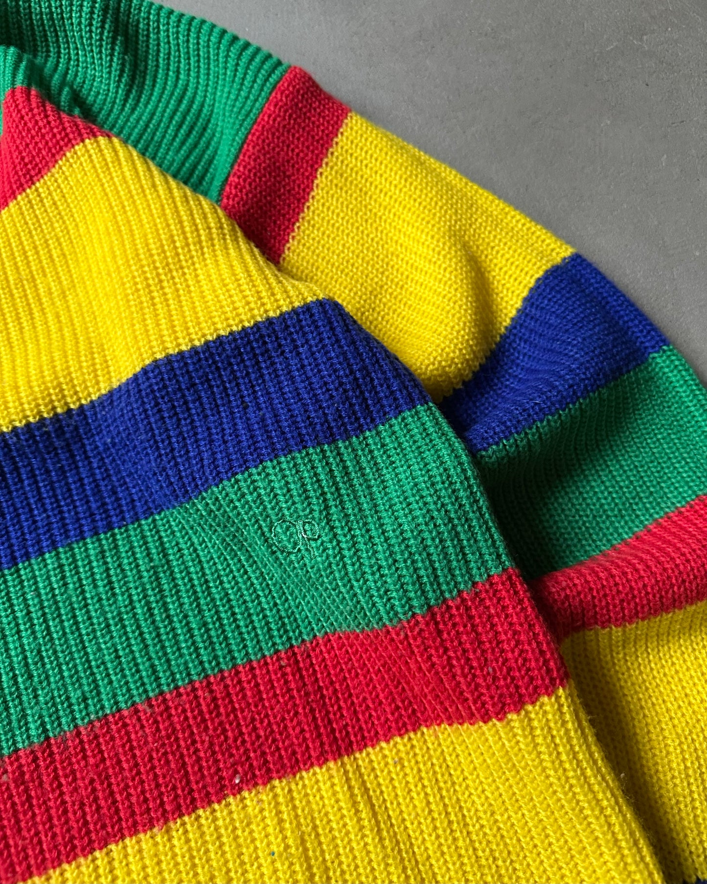 Années 80 - Pull OP Vert/Jaune - T L