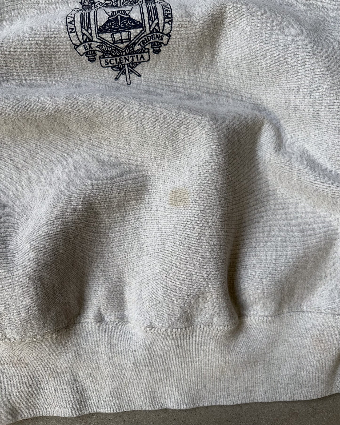 1990s - Ash Grey NAVY Crewneck - L
