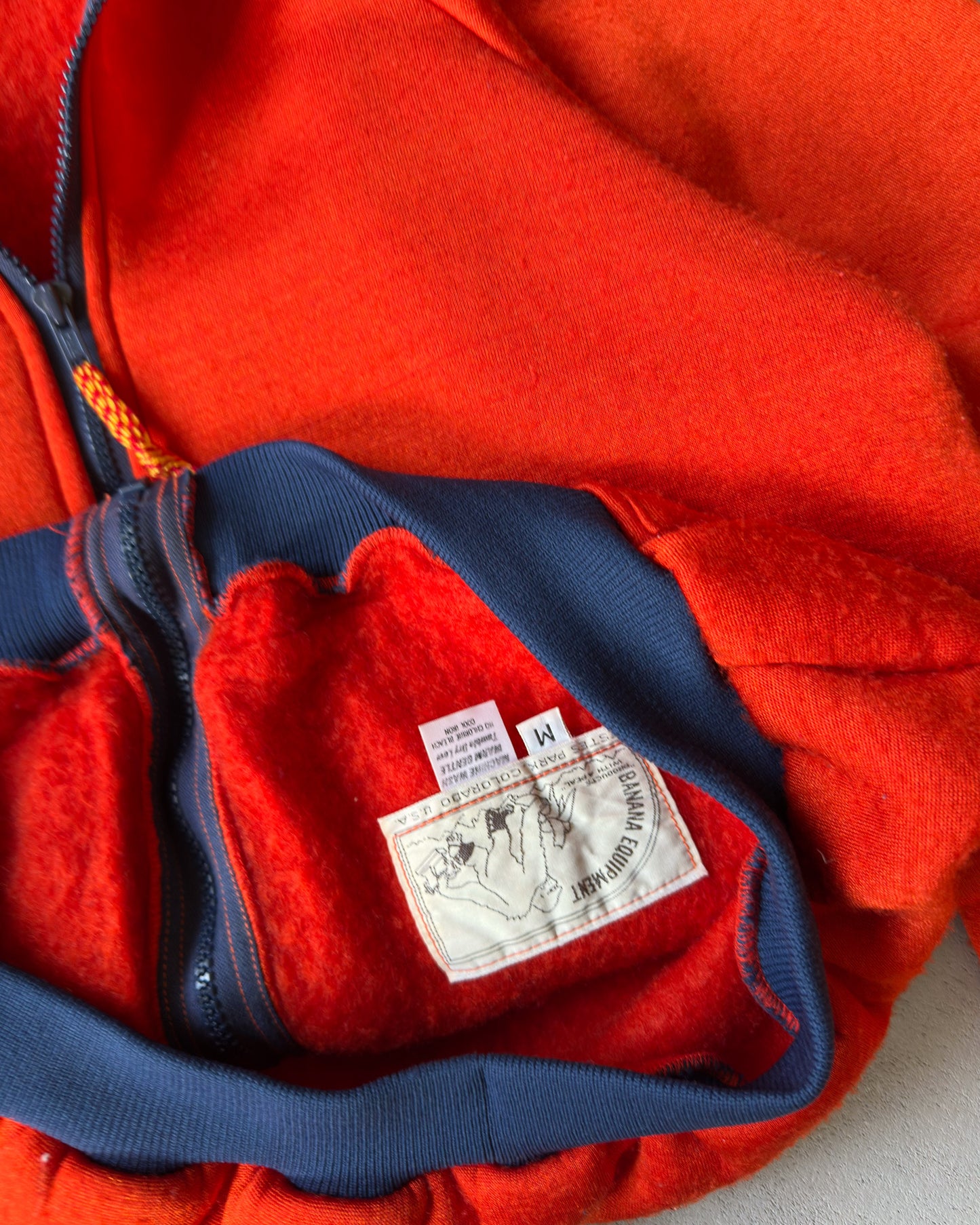 1970s - Red/Navy Banana Equipment Zip Up Fleece - M