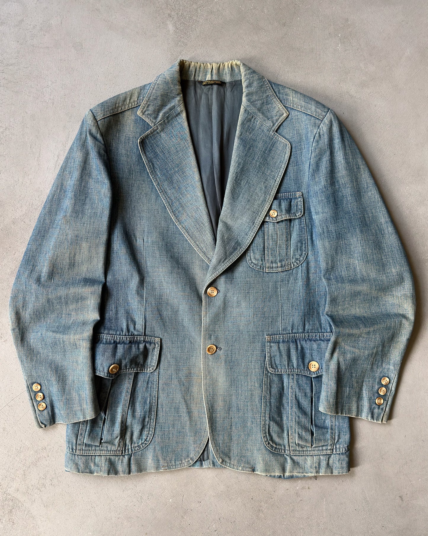 1970s - Faded Denim Blazer - 42