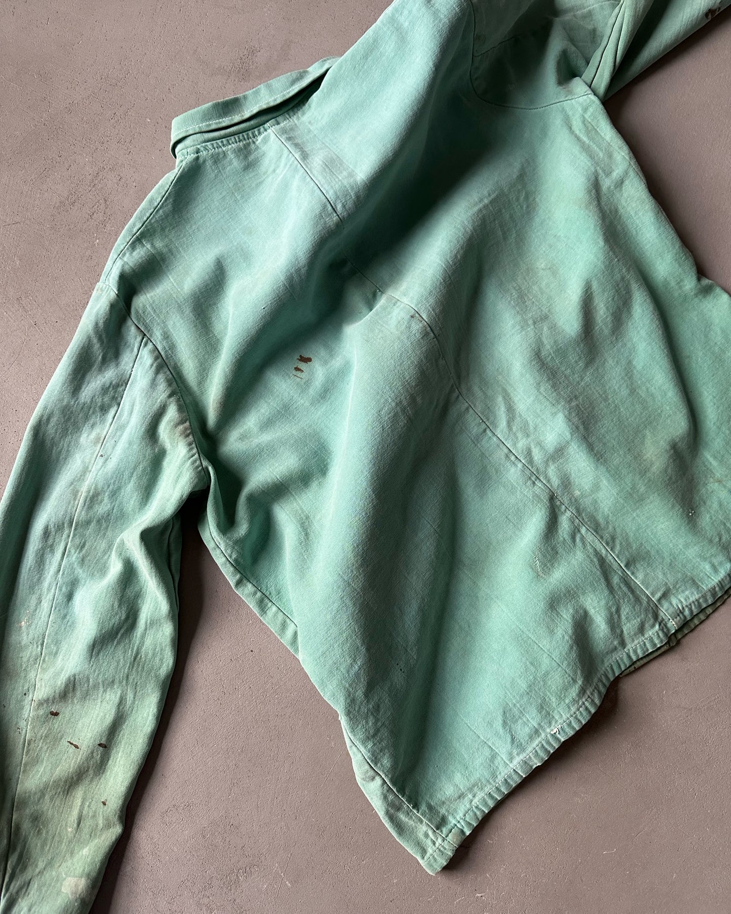 1990s - Distressed Aqua Chore Over Shirt - M/L