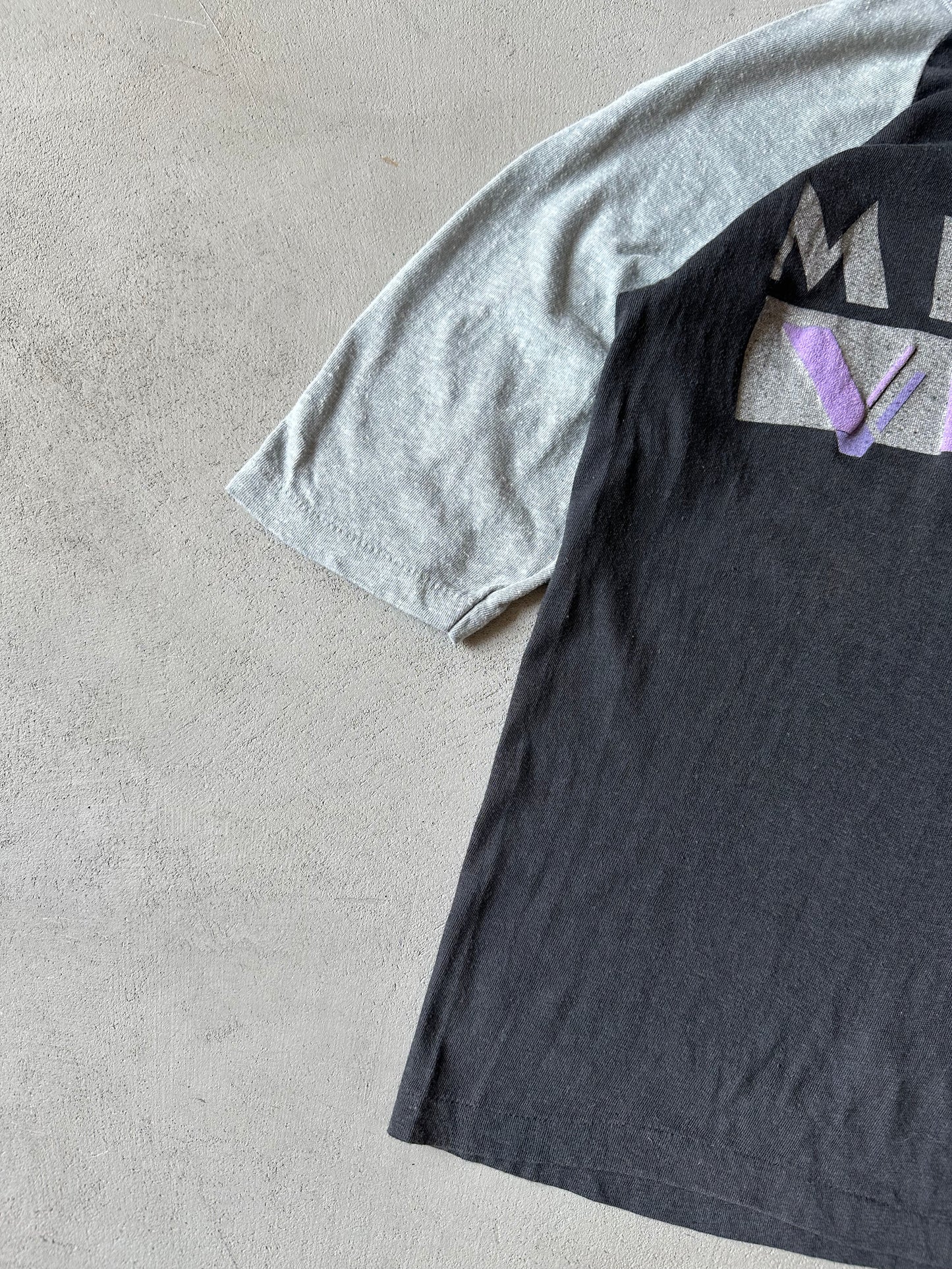 1980s - Black/Grey Miami Vice Baseball T-Shirt - XS