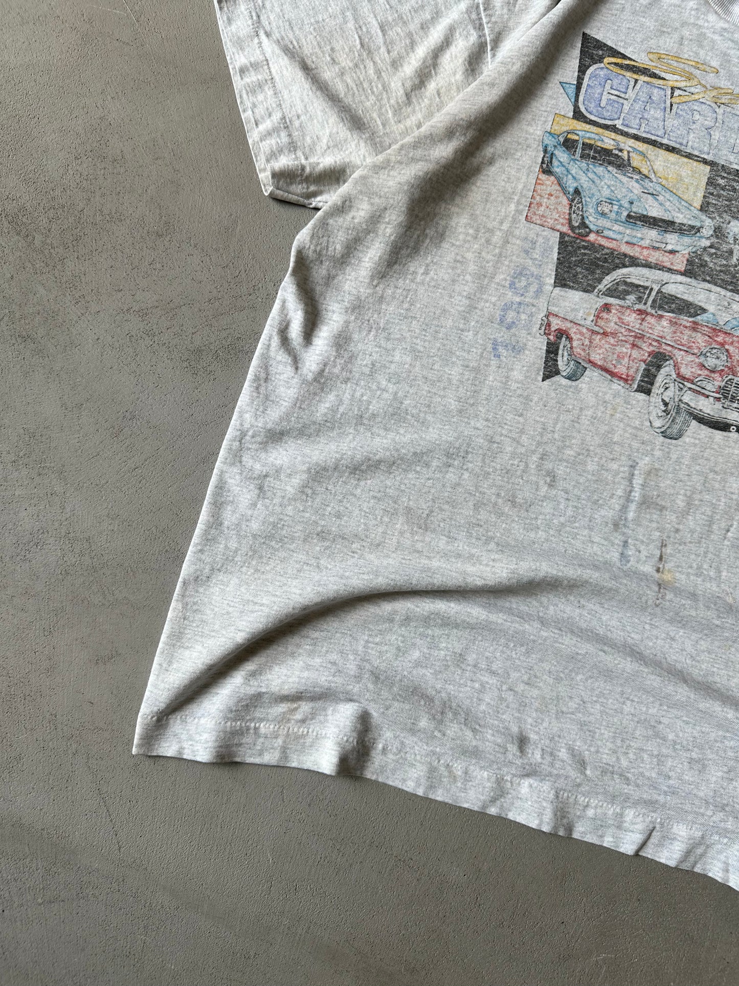 1990s - Distressed Gray Carlisle T-Shirt - L/XL