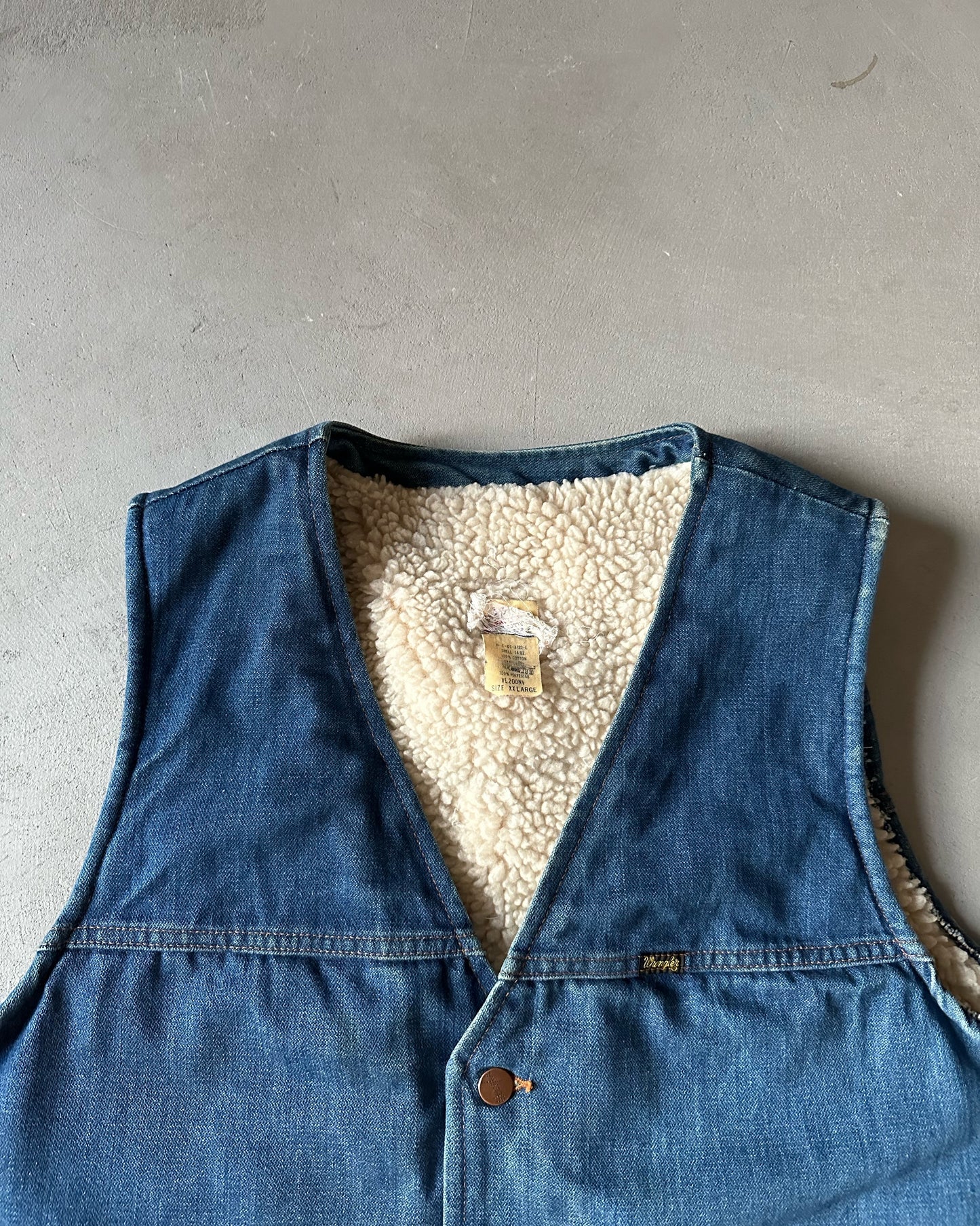 Années 1980 - Gilet Sherpa Wrangler "USA" - XL