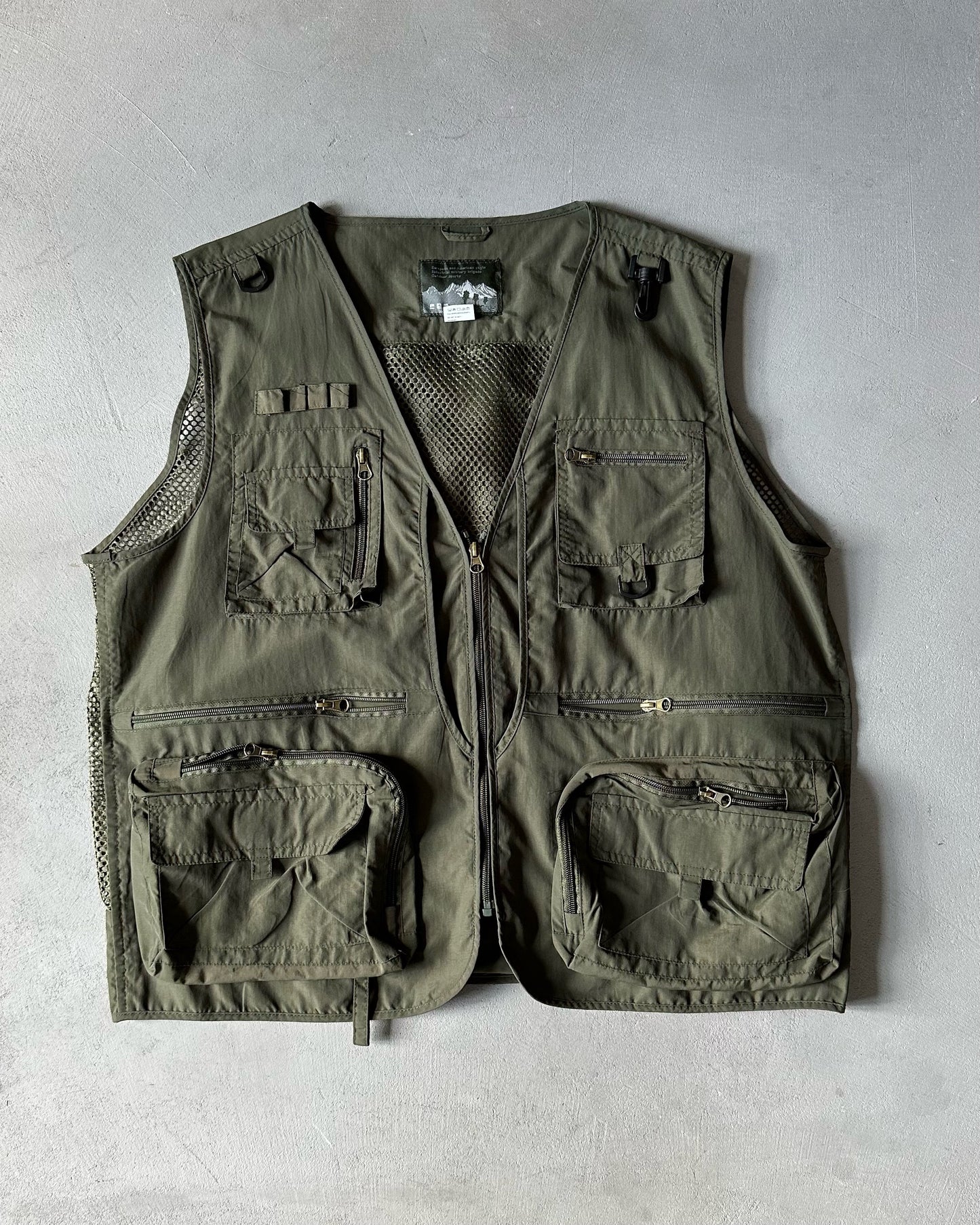 2000s - Khaki Fishing Vest - XL