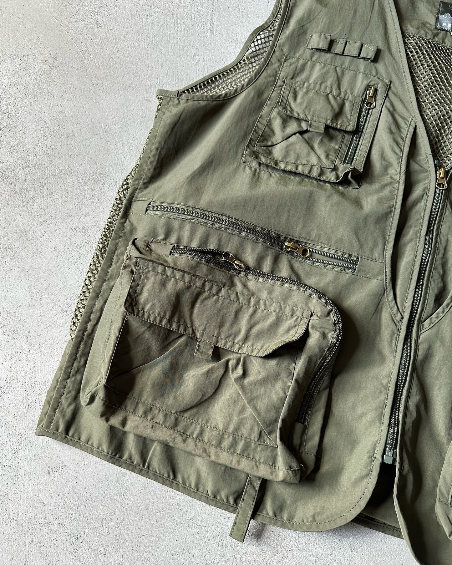 2000s - Khaki Fishing Vest - XL
