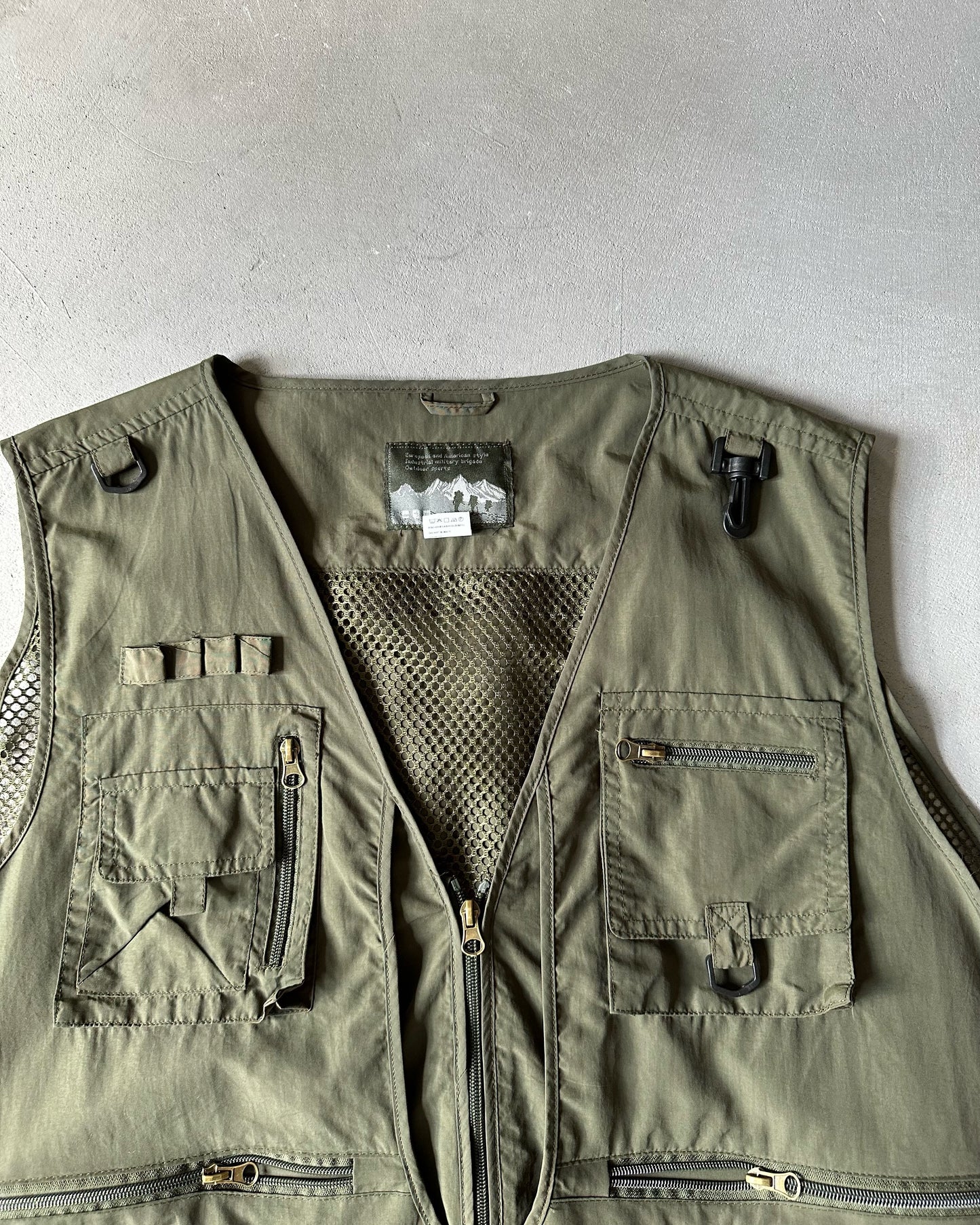 2000s - Khaki Fishing Vest - XL