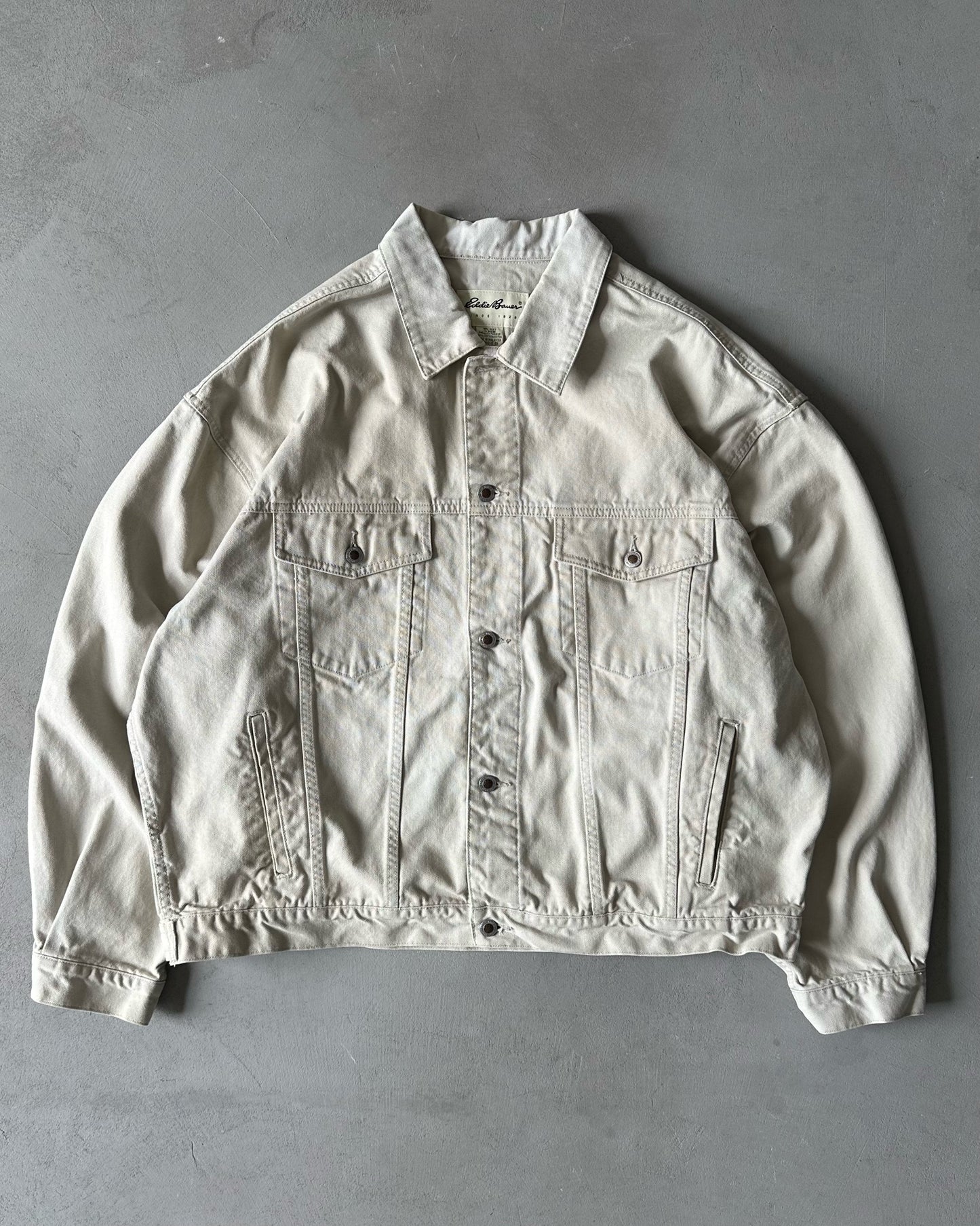 2000s - Cream Eddie Bauer Trucker Jacket - XXL