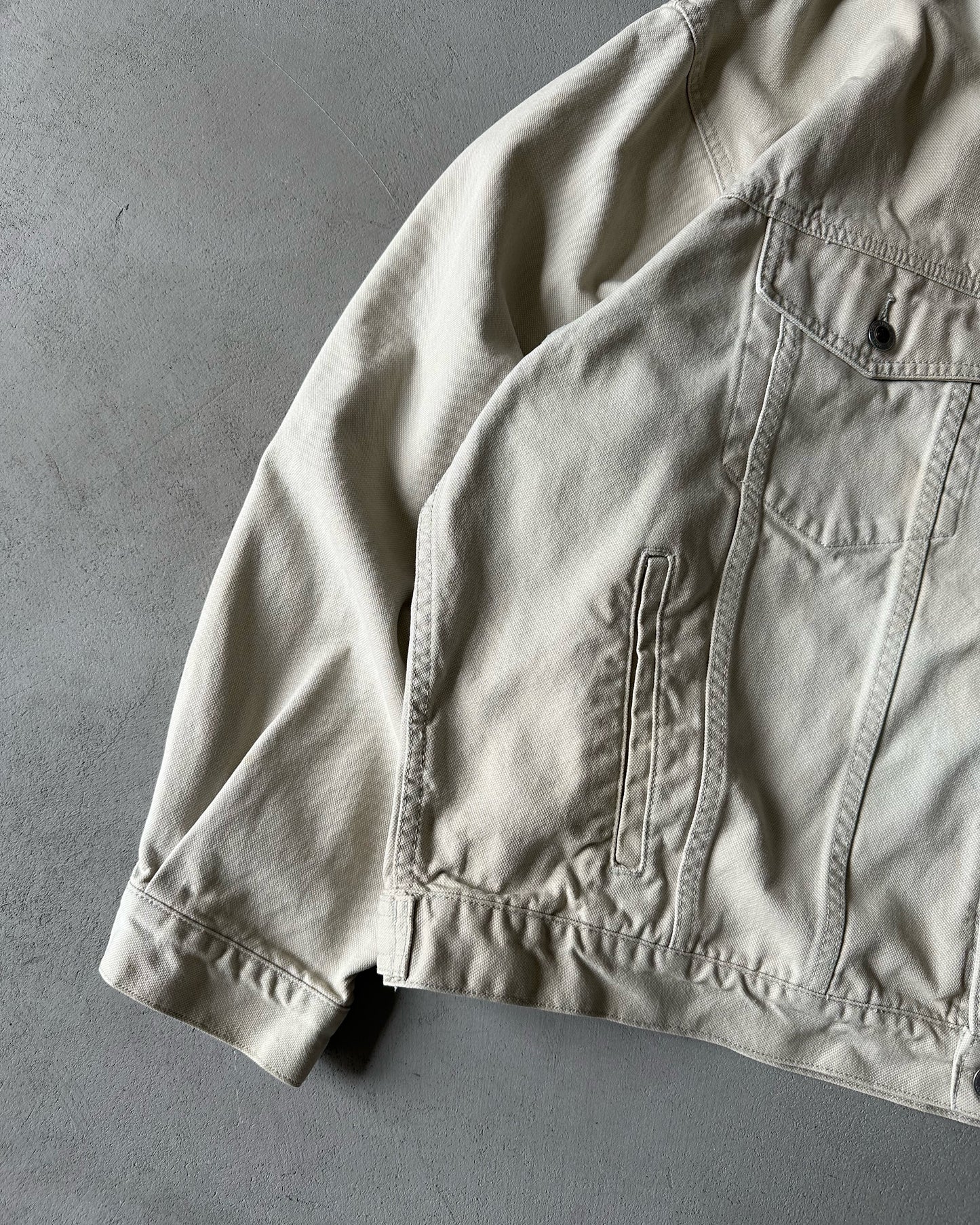 2000s - Cream Eddie Bauer Trucker Jacket - XXL