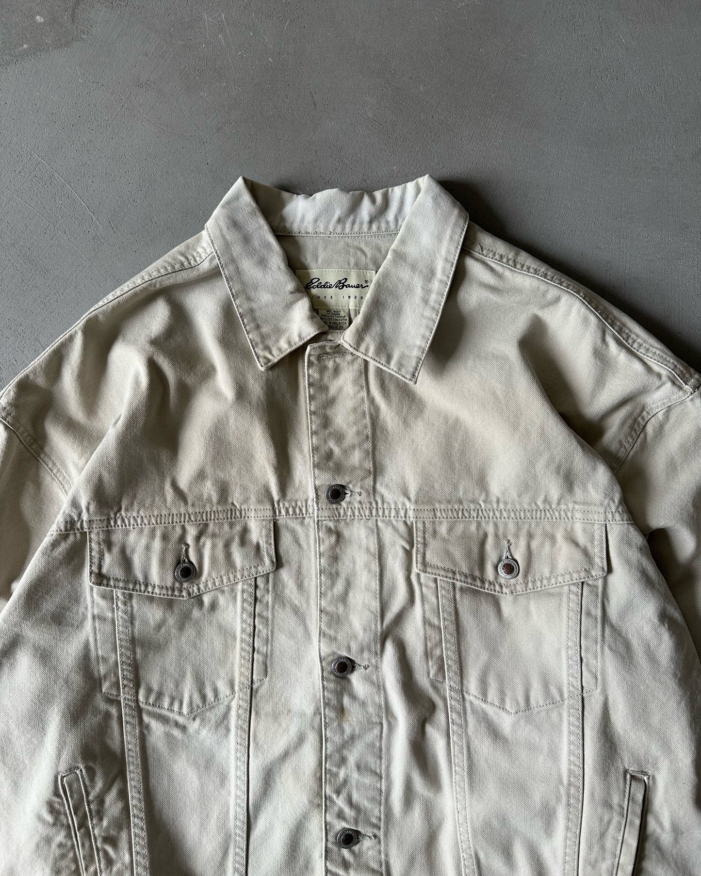 2000s - Cream Eddie Bauer Trucker Jacket - XXL