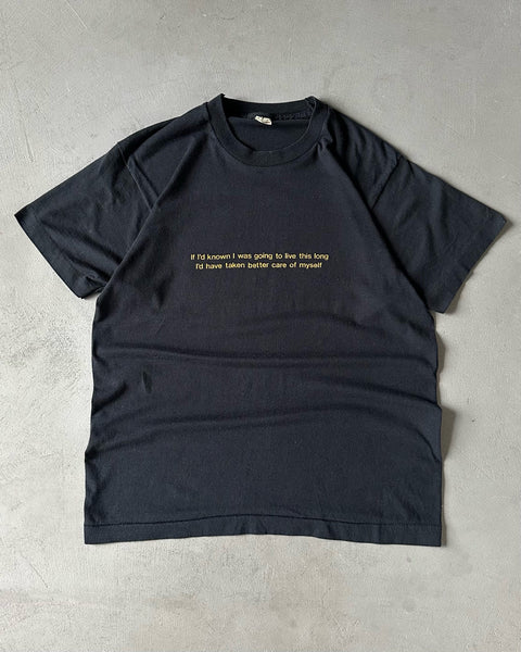 1980s - Black "Better Care Of Myself" T-Shirt - S/M