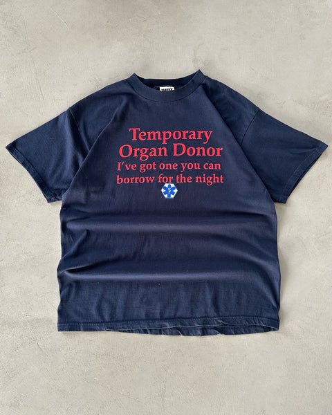 1990s - Navy "Organ Donor" T-Shirt - XL