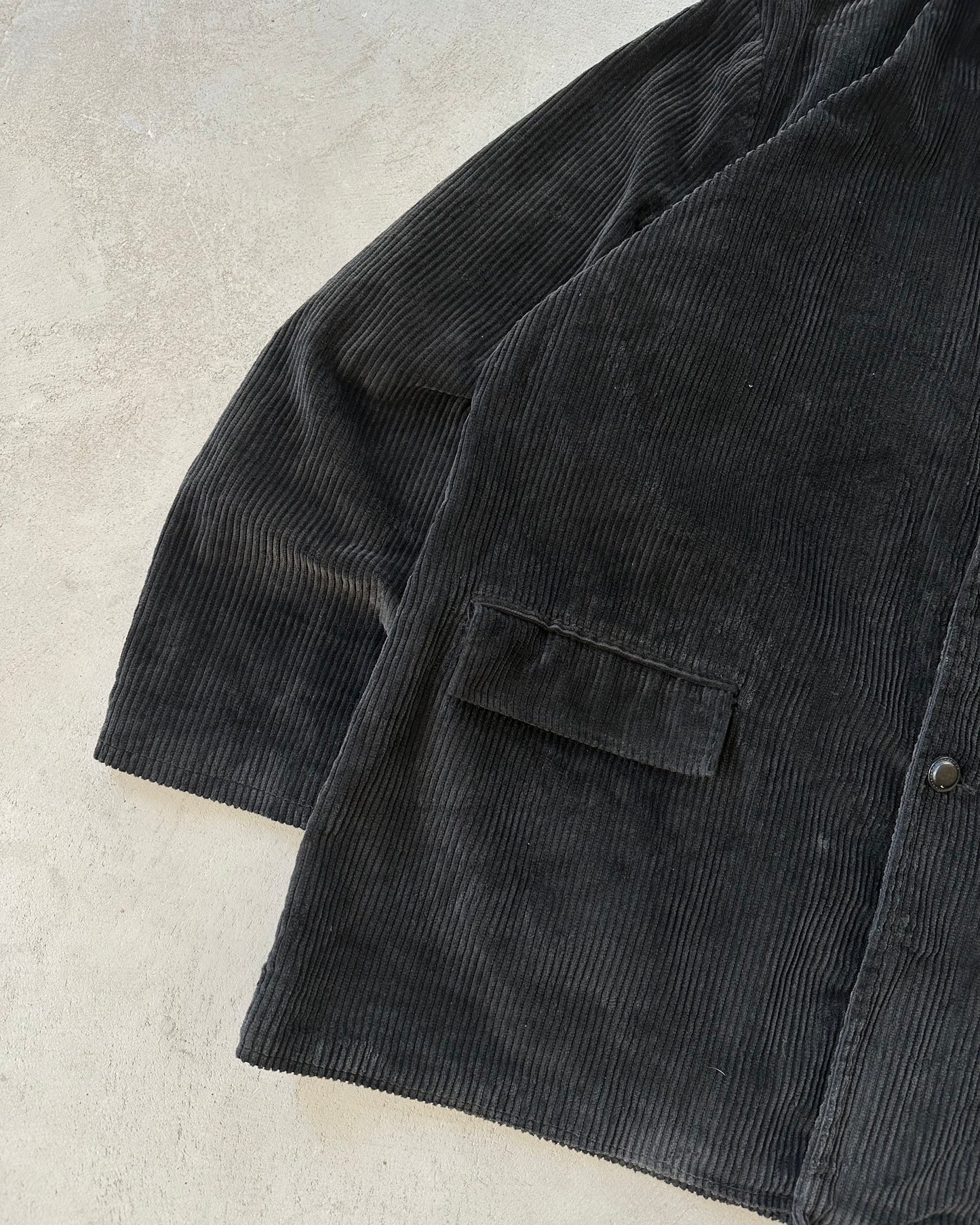 1990s - Black Adolphe Lafont Corduroy Coat - L