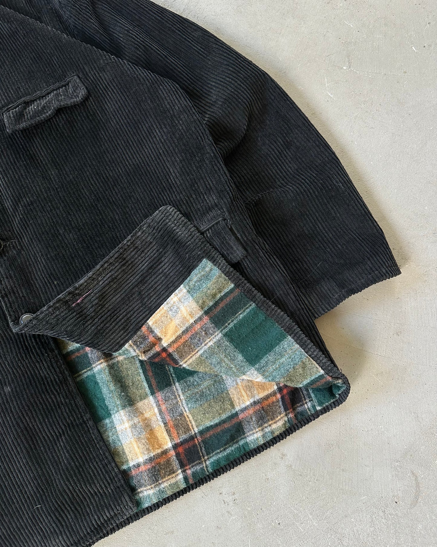 1990s - Black Adolphe Lafont Corduroy Coat - L