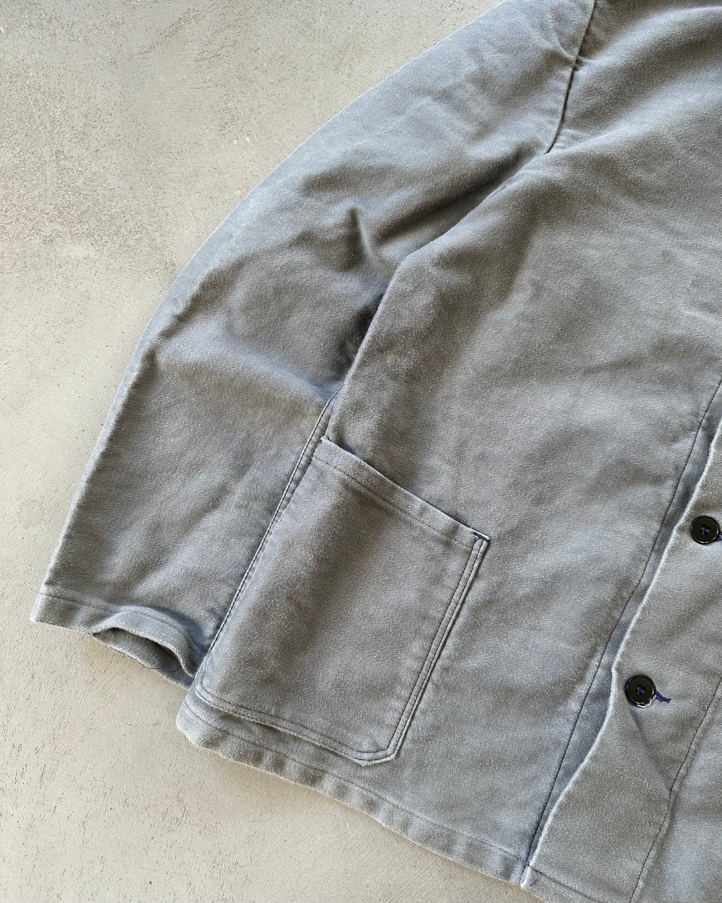 1980s - Grey German Moleskin Chore Overshirt - M/L