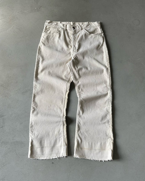 1980s - Cream LEE Riders Corduroy Bootcut Pants - 33x28