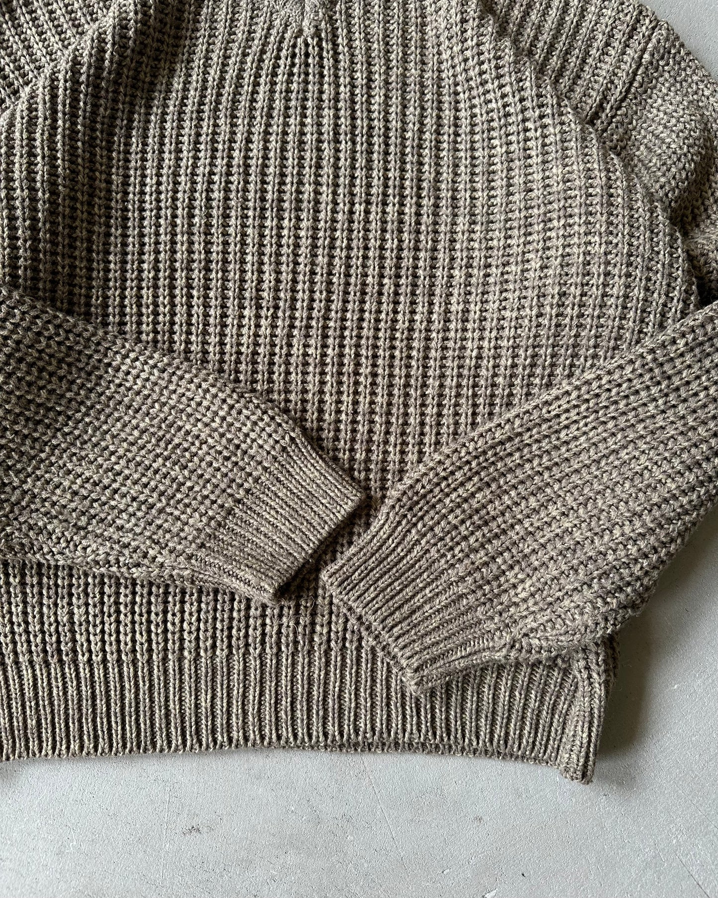 1990s - Brown Ribbed Sweater - M