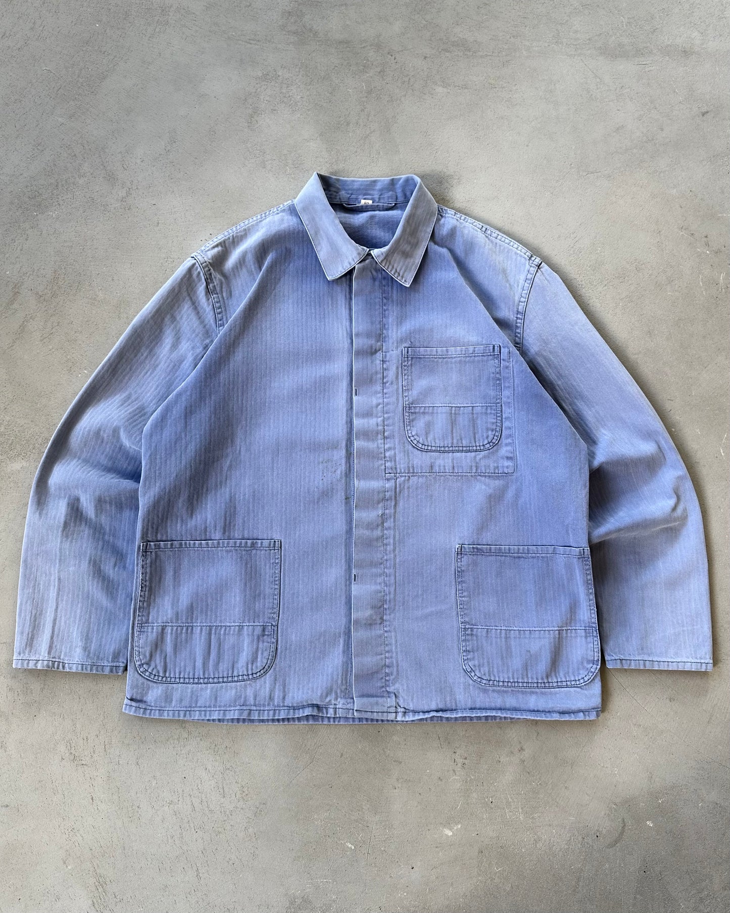 1990s - Faded Blue HBT Chore Overshirt - M